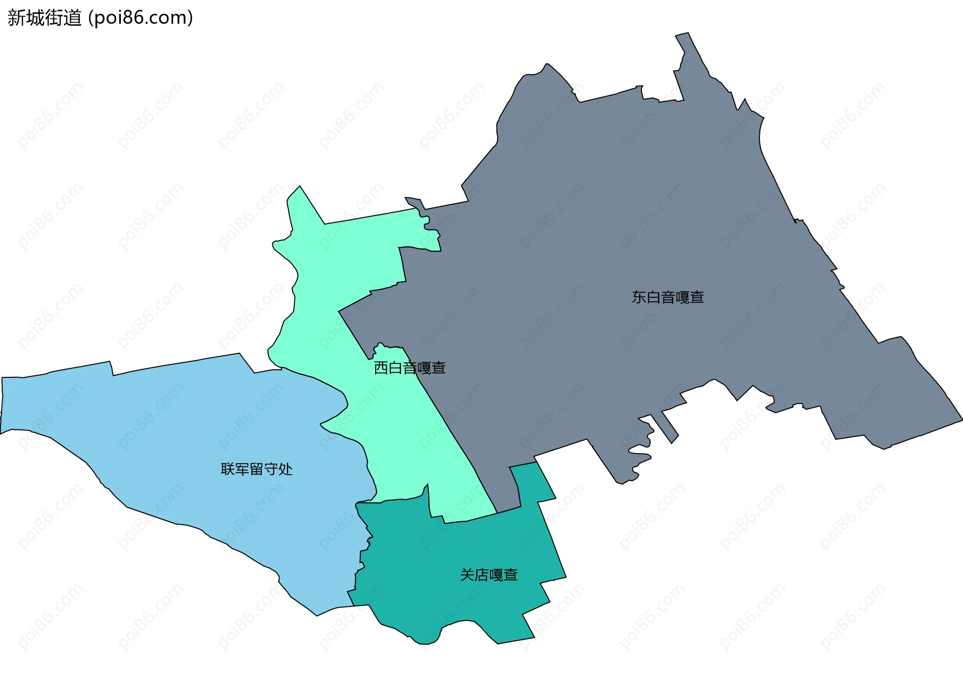 新城街道边界地图(五级行政区划)
