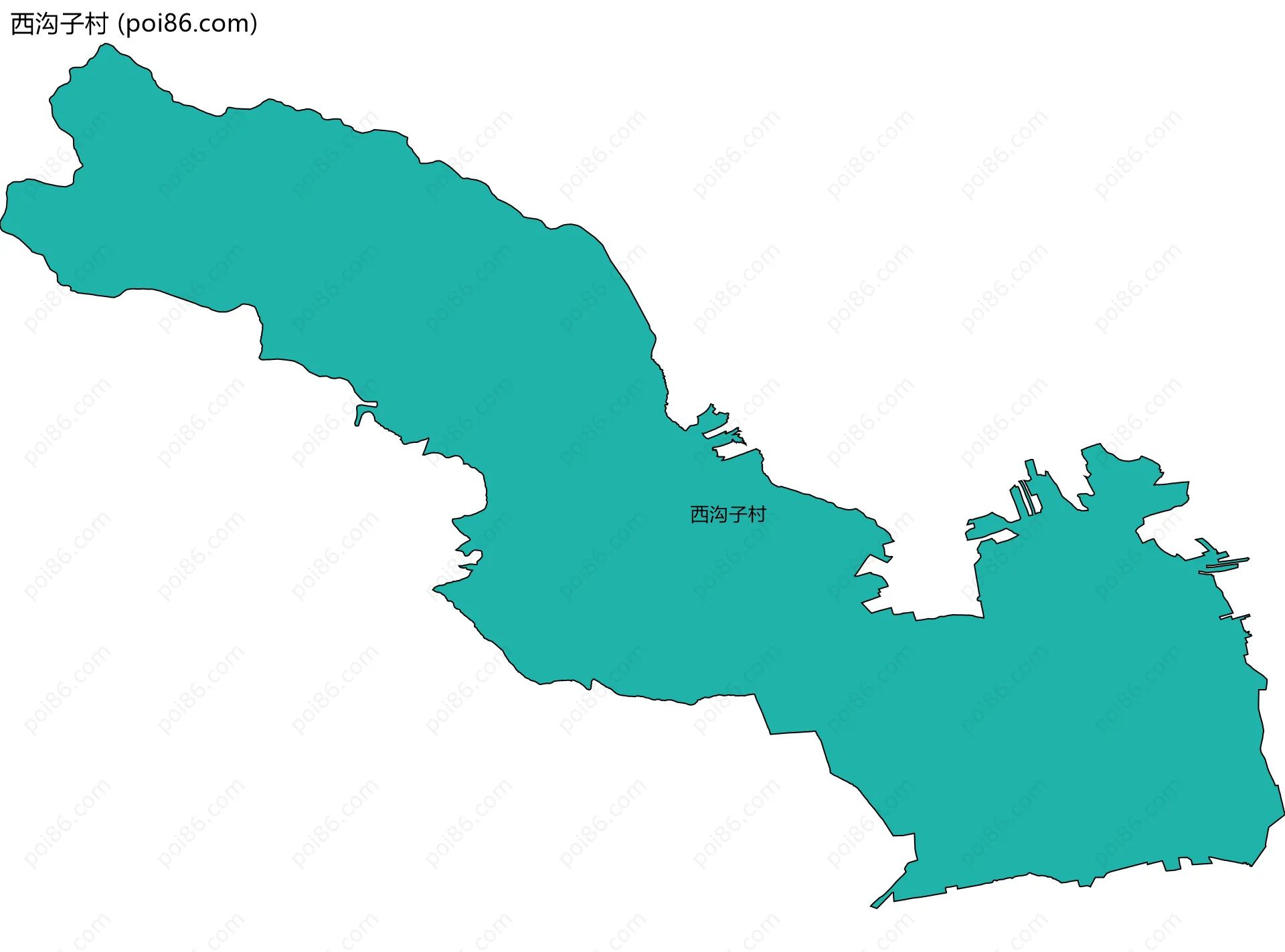 西沟子村边界地图