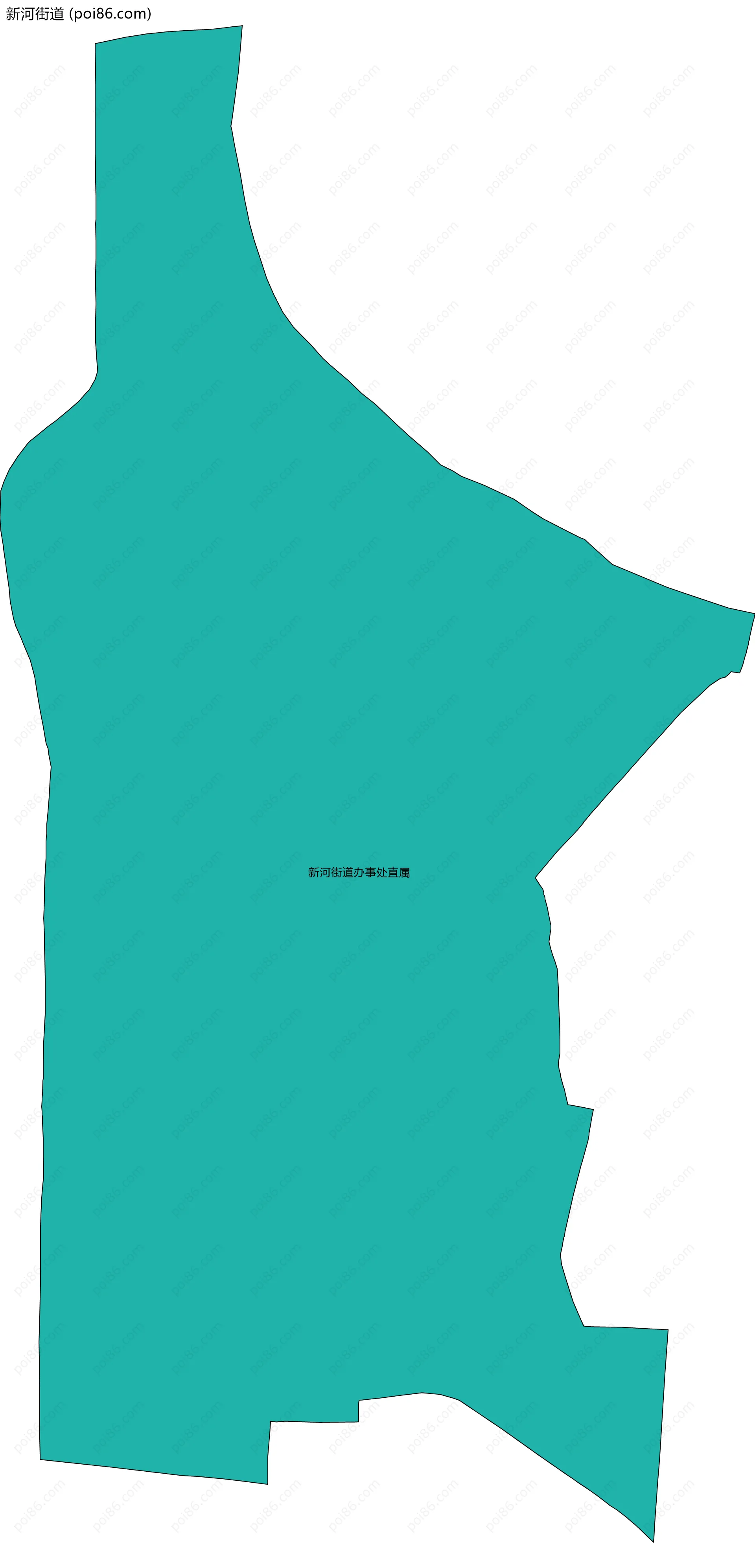 新河街道边界地图(五级行政区划)