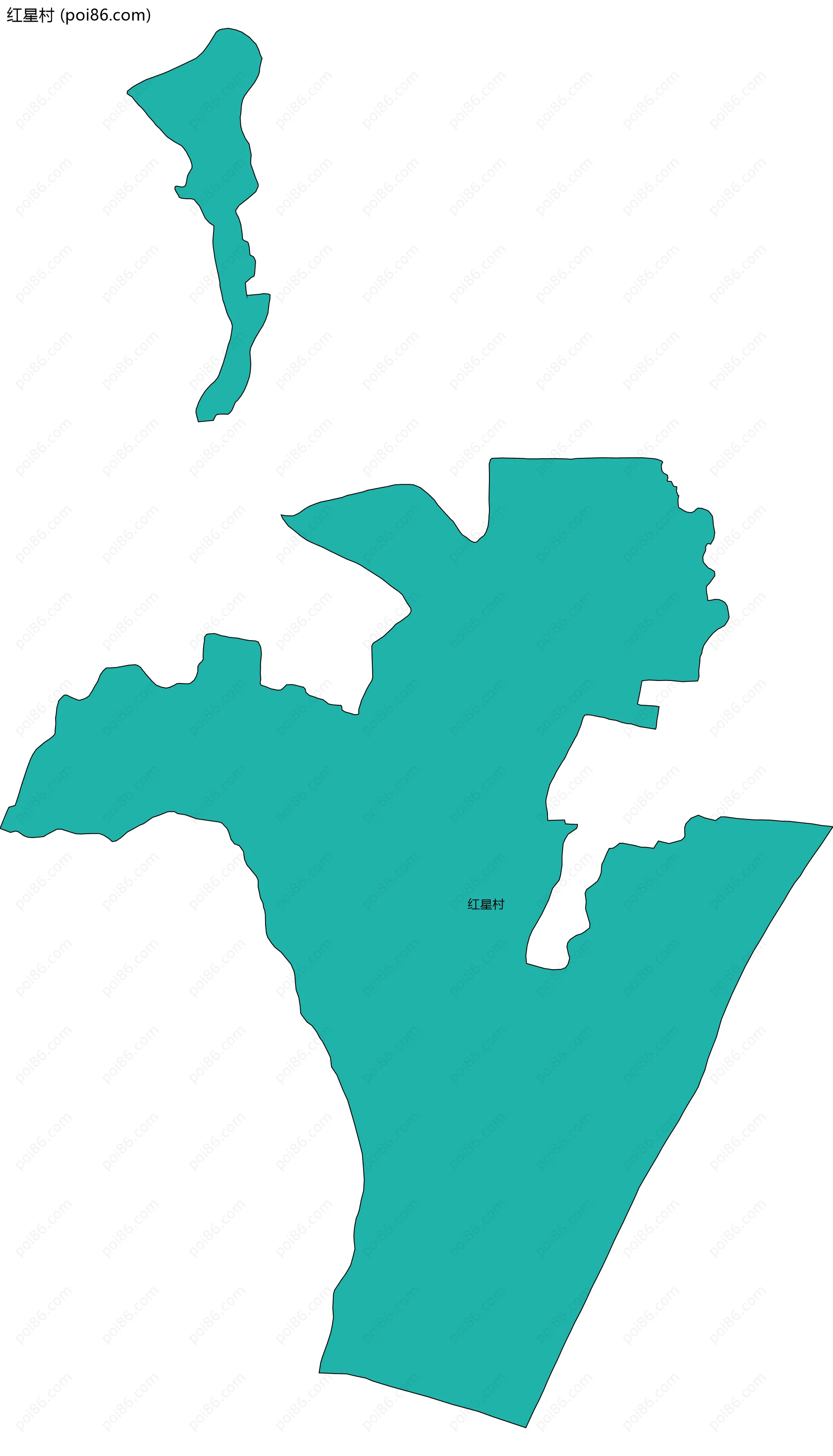 红星村边界地图