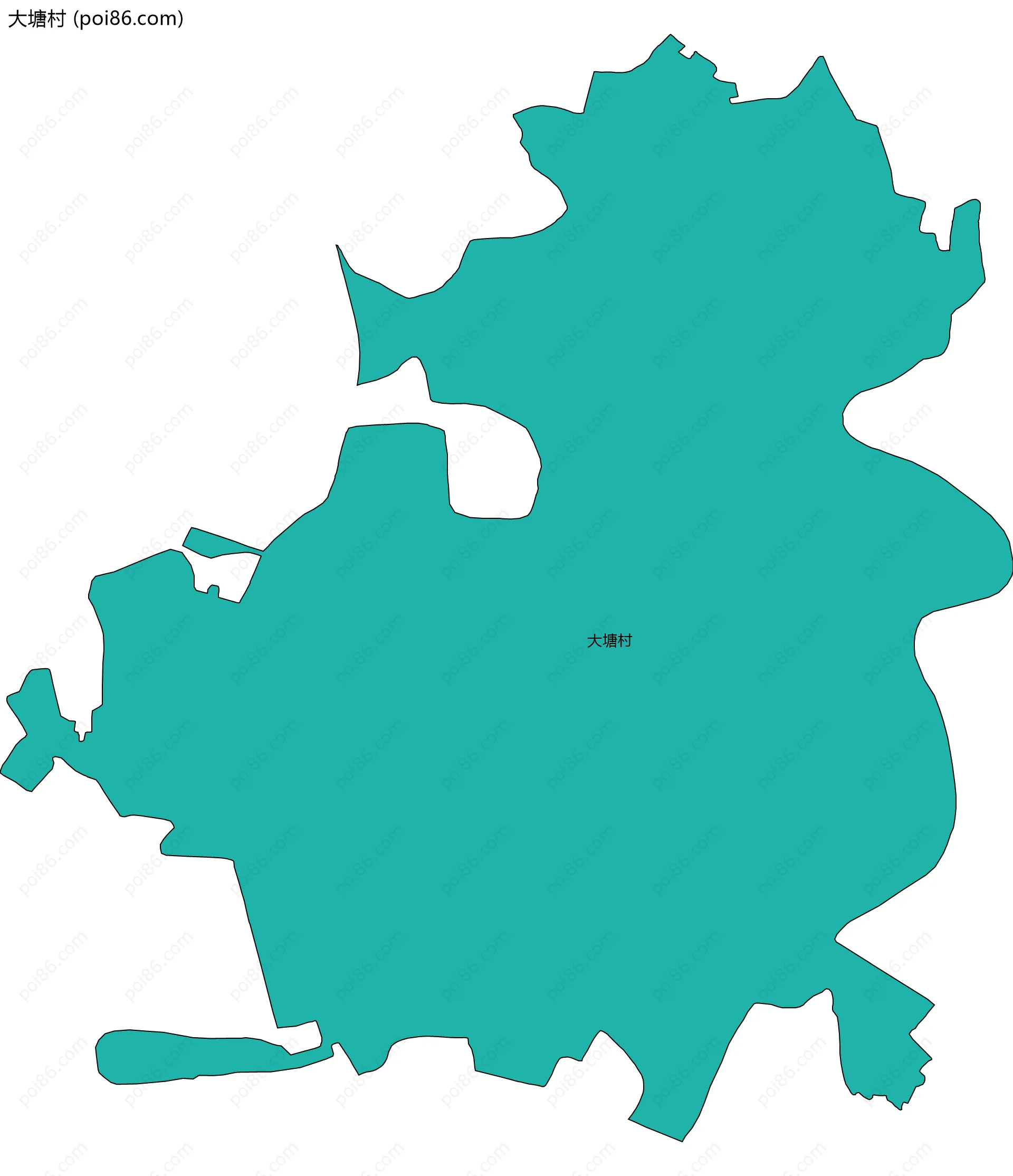 大塘村边界地图