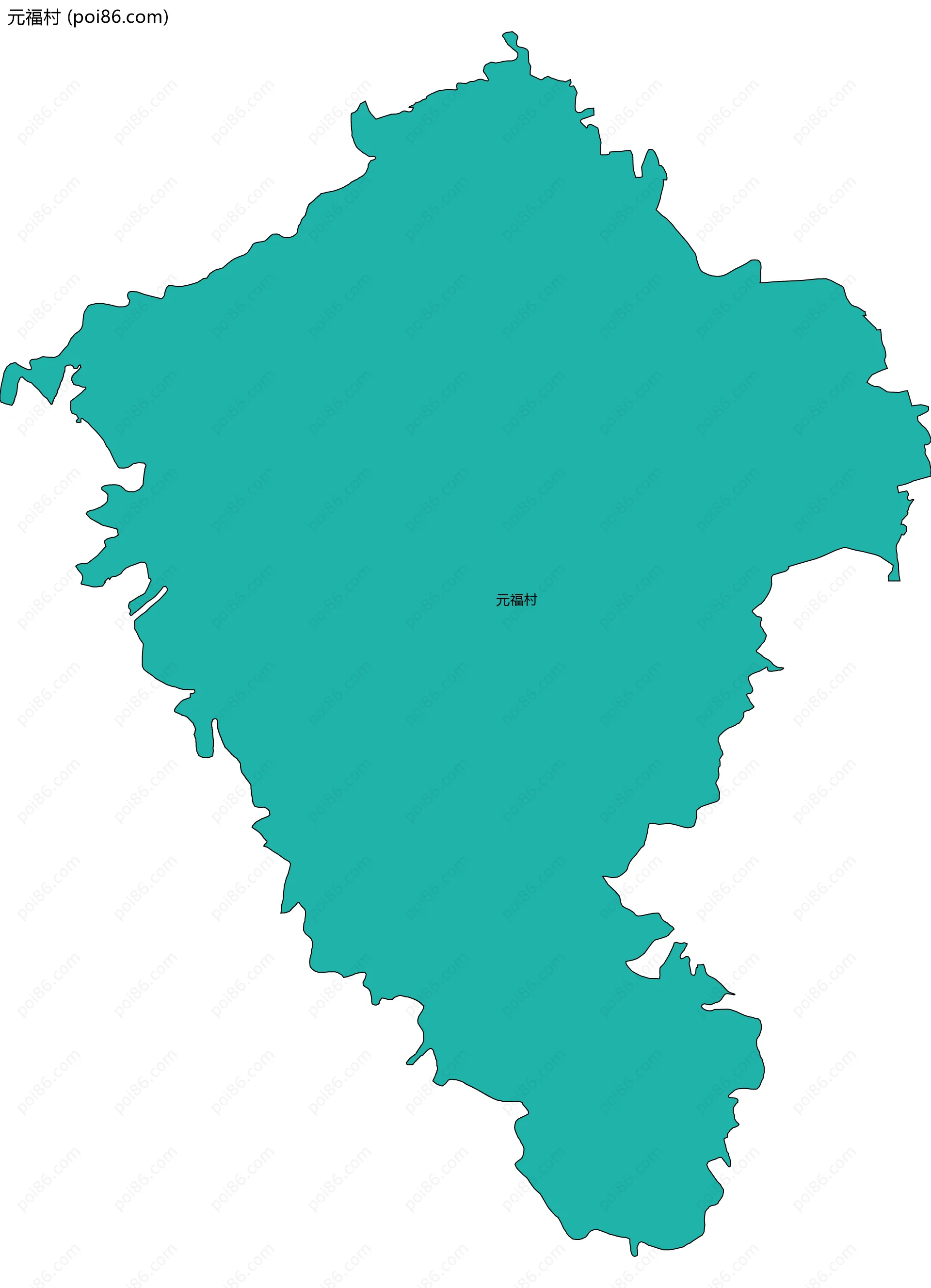 元福村边界地图