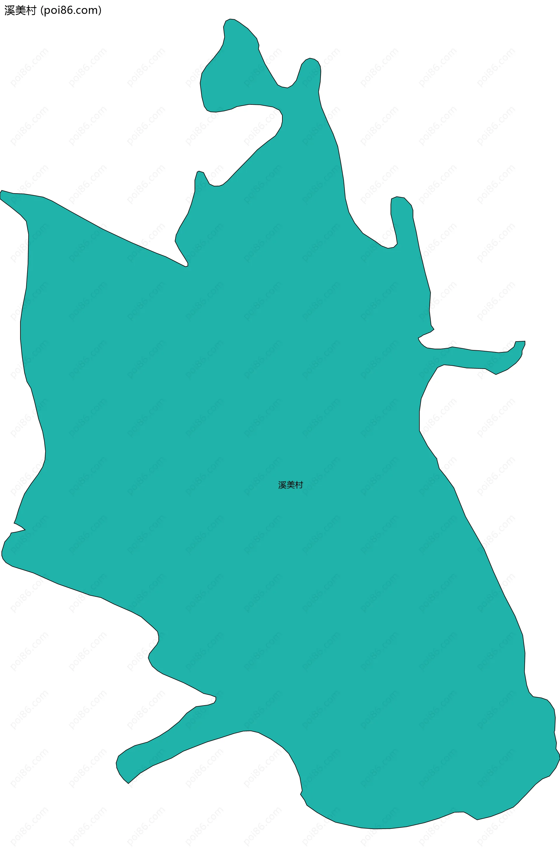 溪美村边界地图