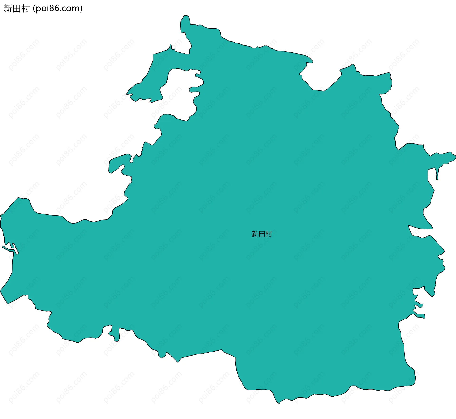 新田村边界地图