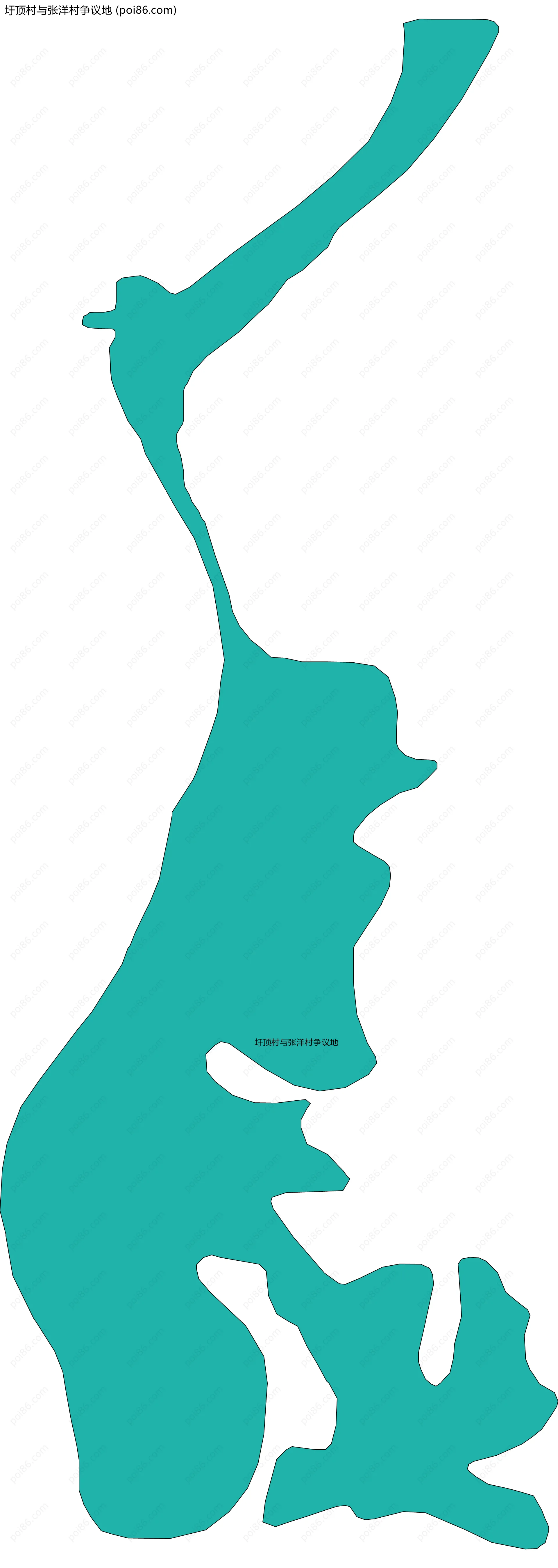 圩顶村与张洋村争议地边界地图