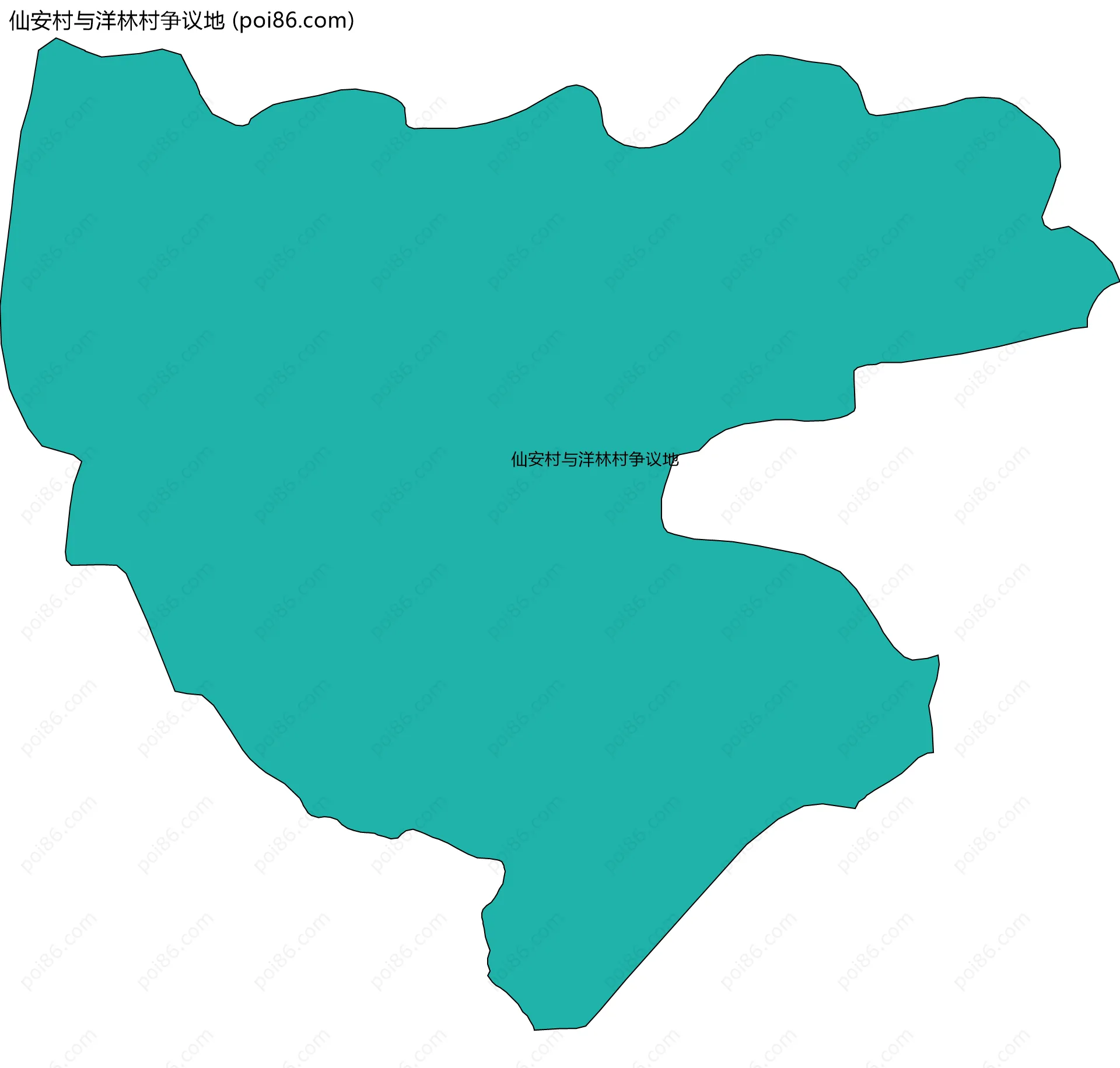 仙安村与洋林村争议地边界地图