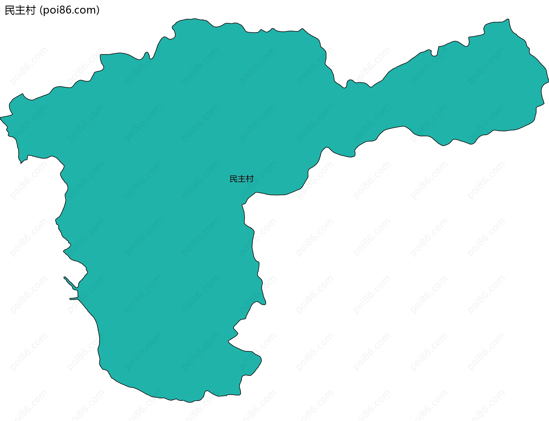 民主村边界地图