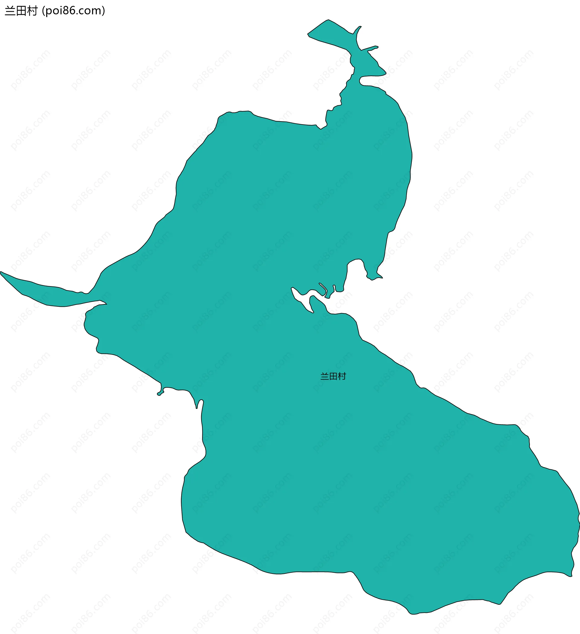 兰田村边界地图