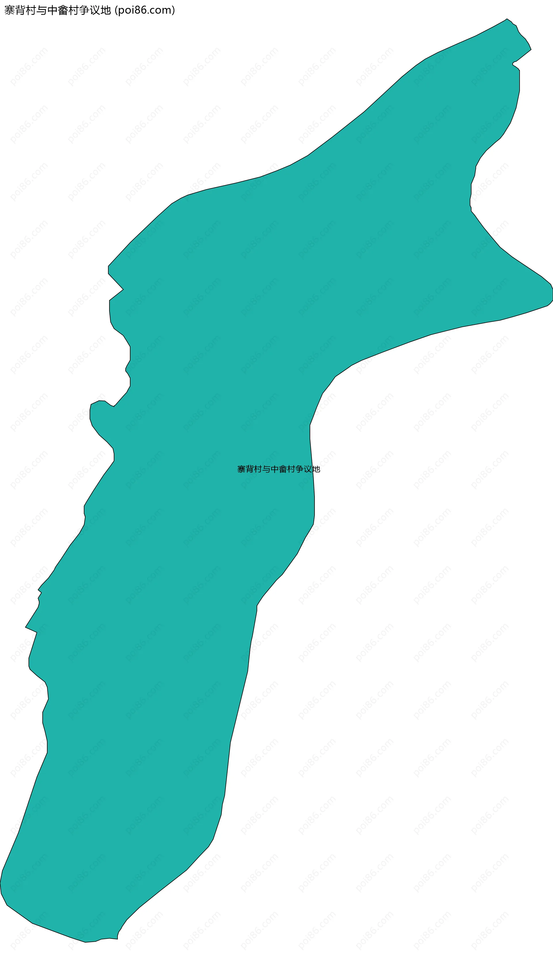 寨背村与中畲村争议地边界地图