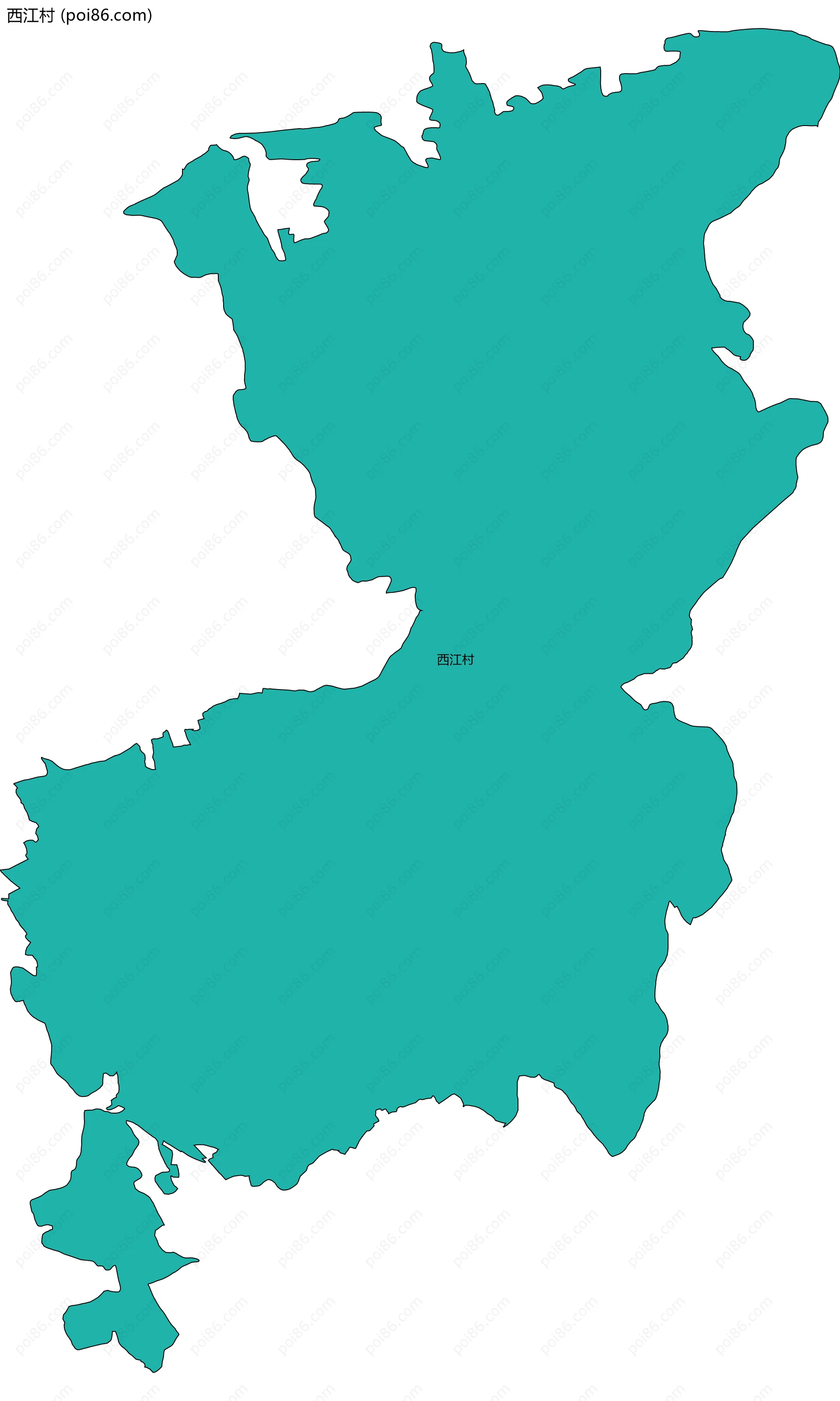西江村边界地图