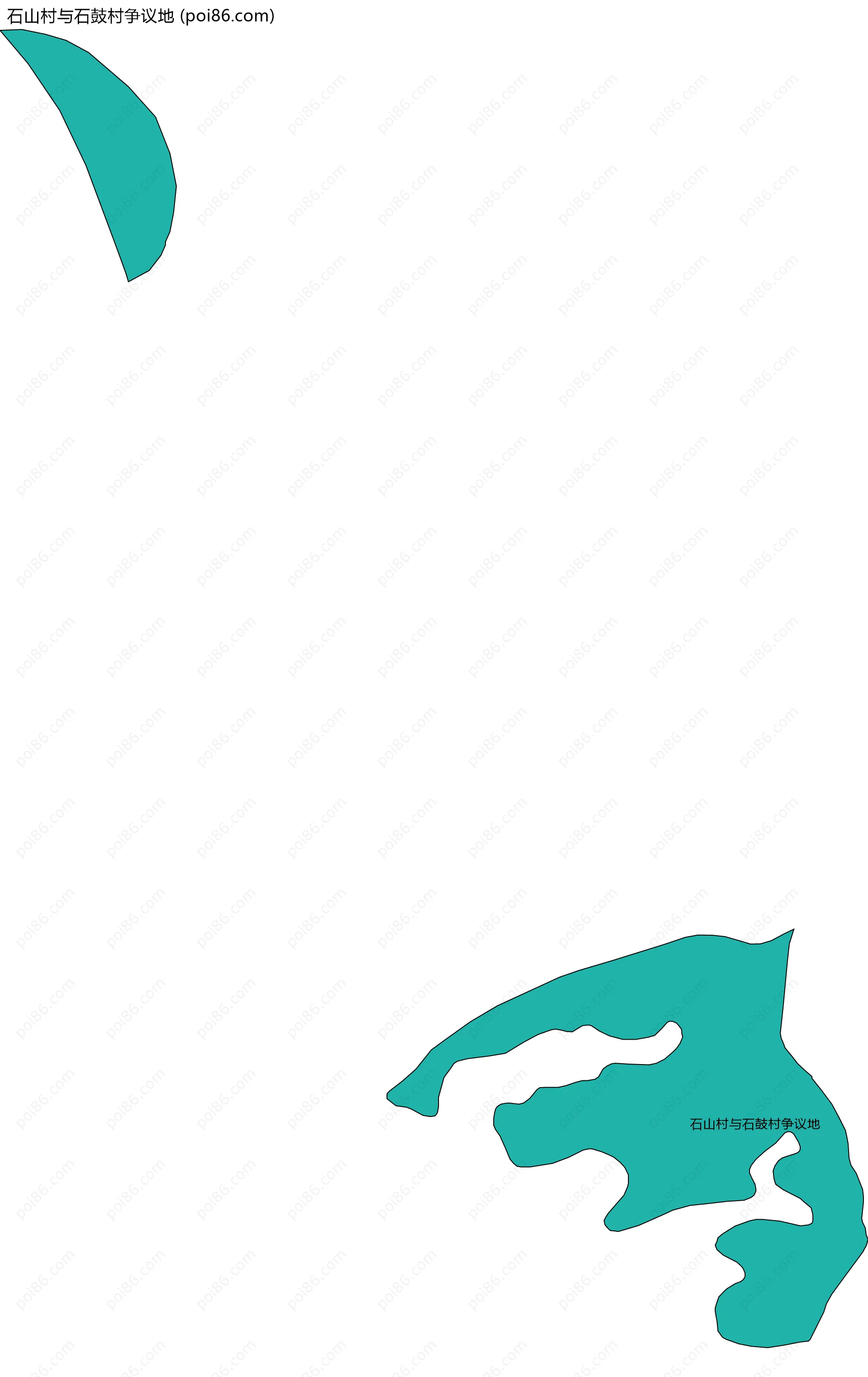 石山村与石鼓村争议地边界地图