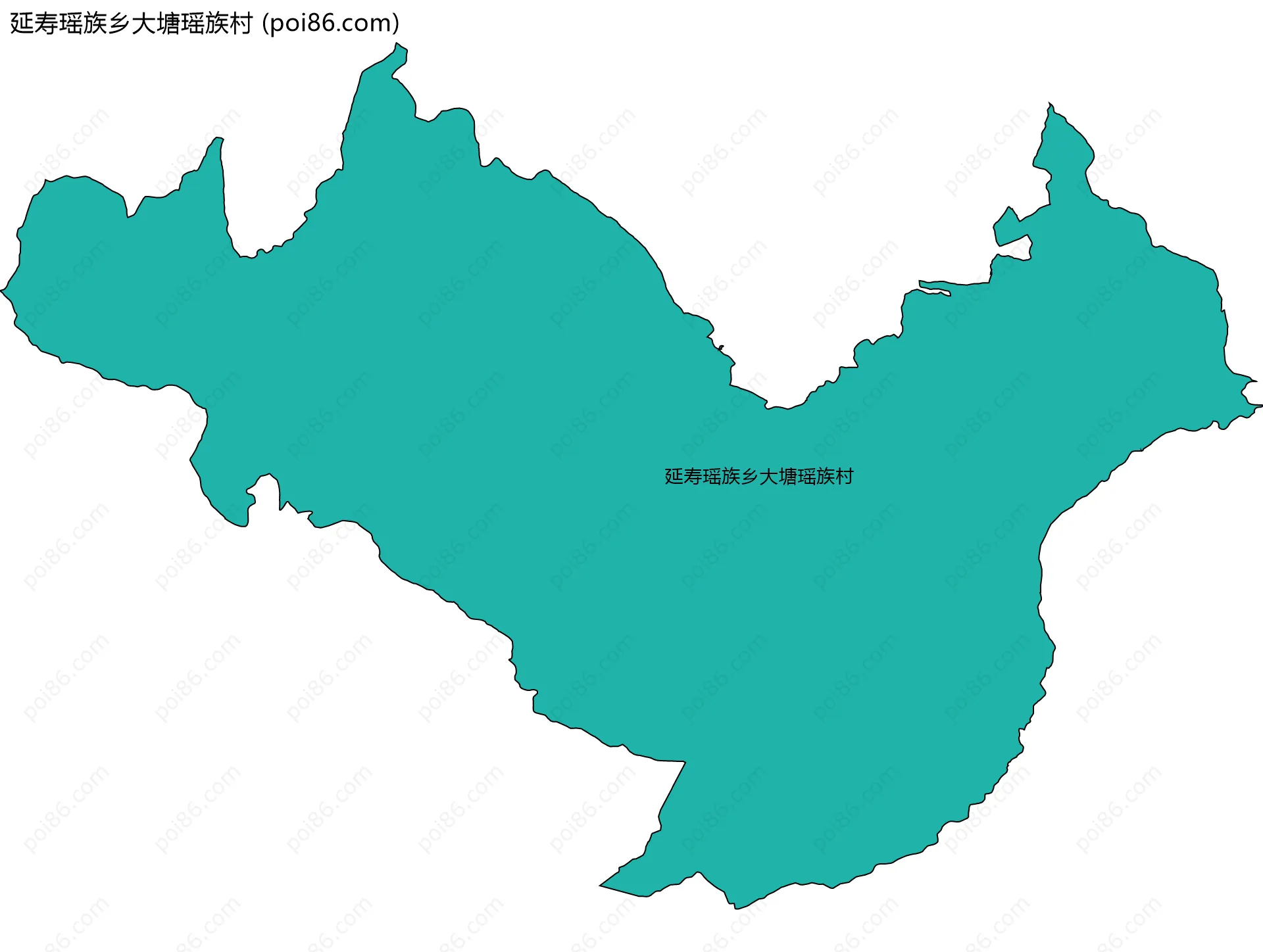 延寿瑶族乡大塘瑶族村边界地图