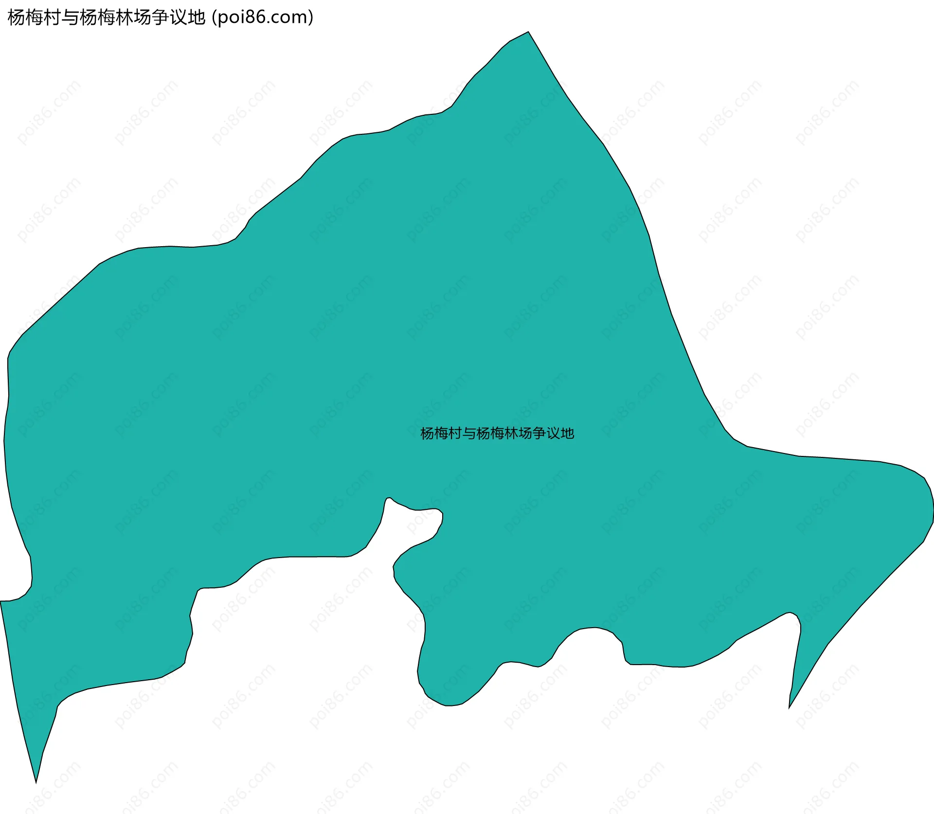 杨梅村与杨梅林场争议地边界地图