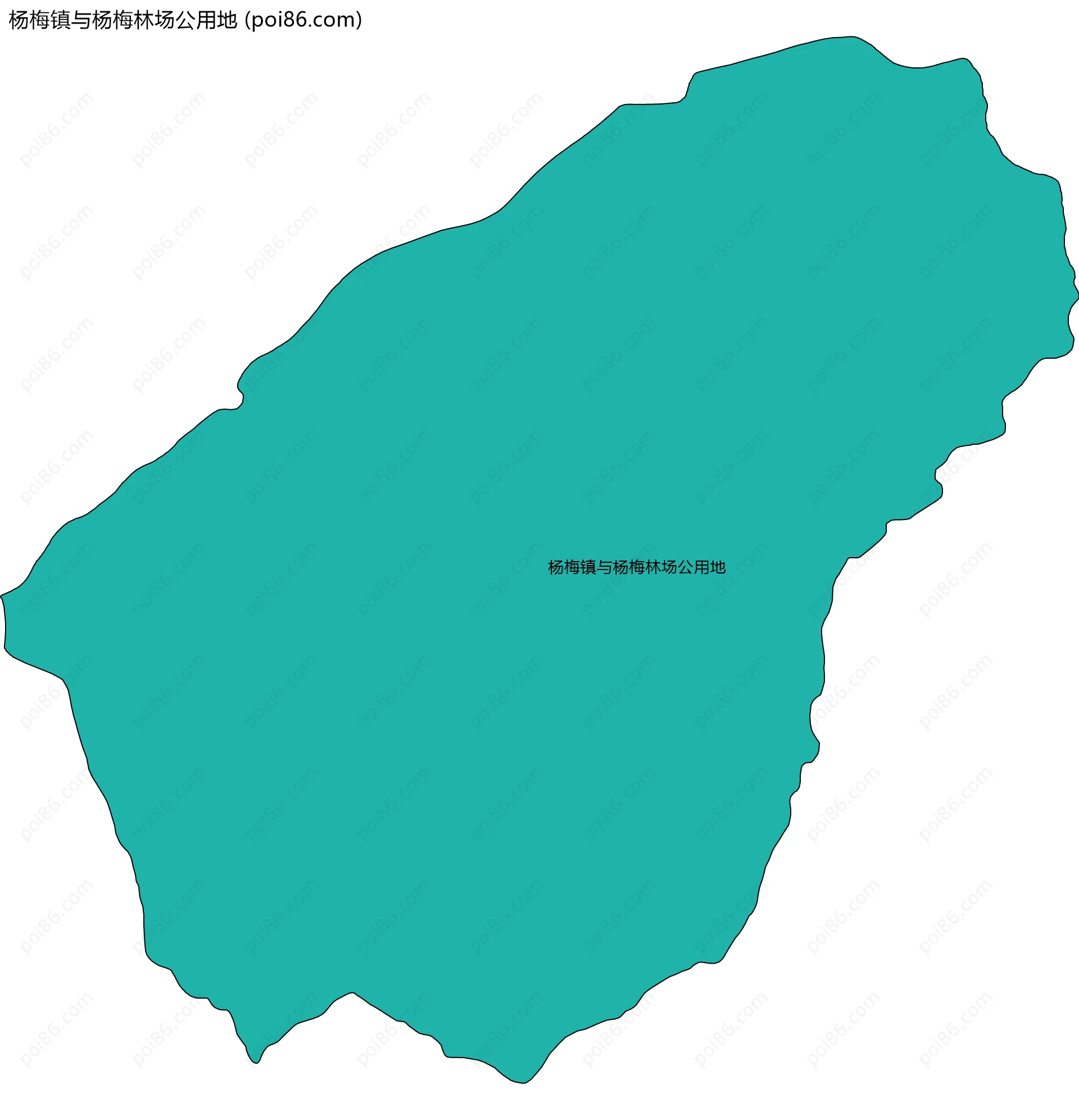 杨梅镇与杨梅林场公用地边界地图