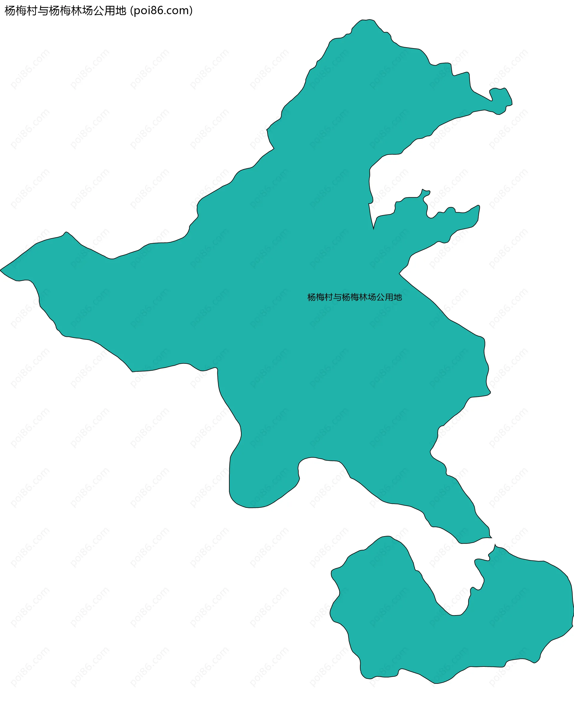 杨梅村与杨梅林场公用地边界地图