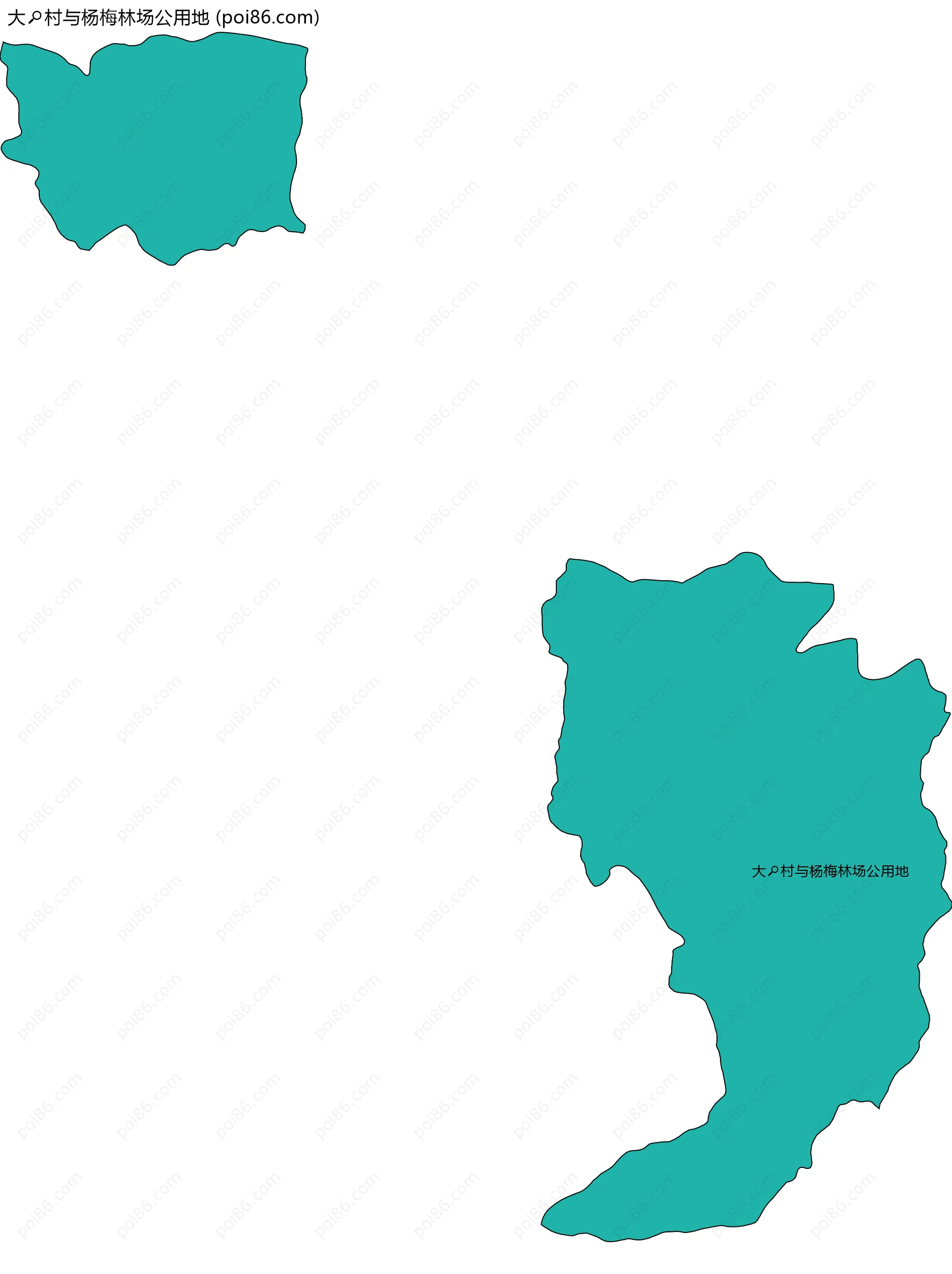 大村与杨梅林场公用地边界地图