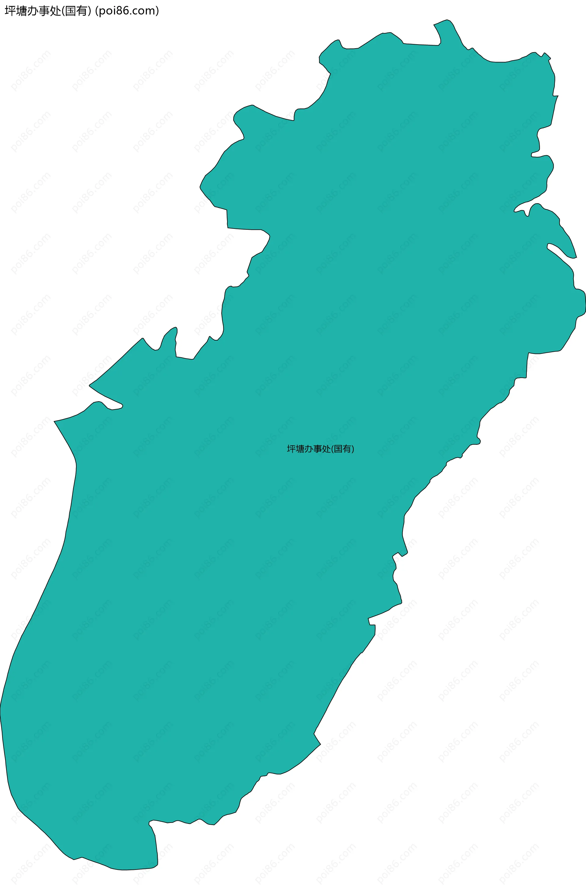 坪塘办事处(国有)边界地图