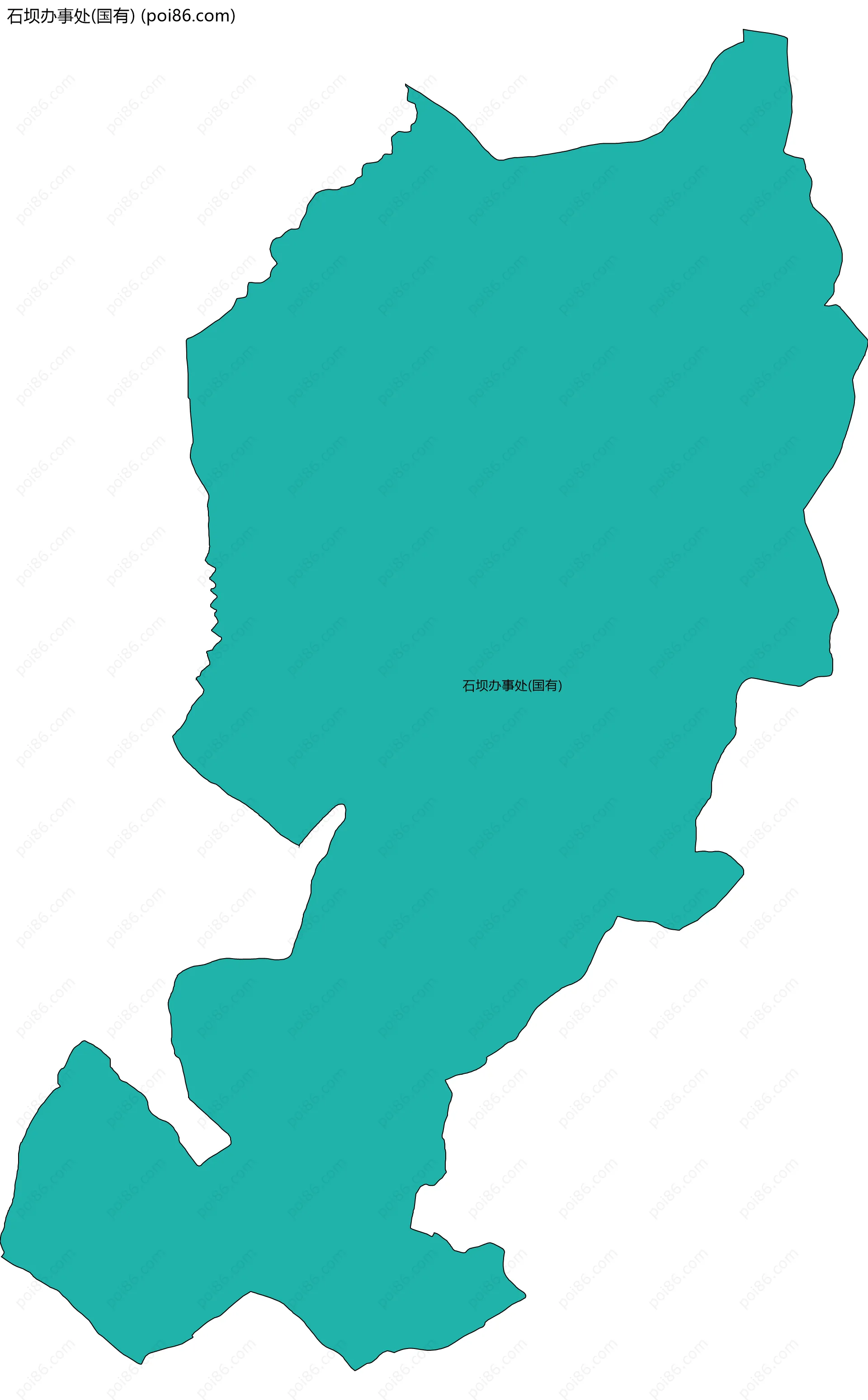 石坝办事处(国有)边界地图