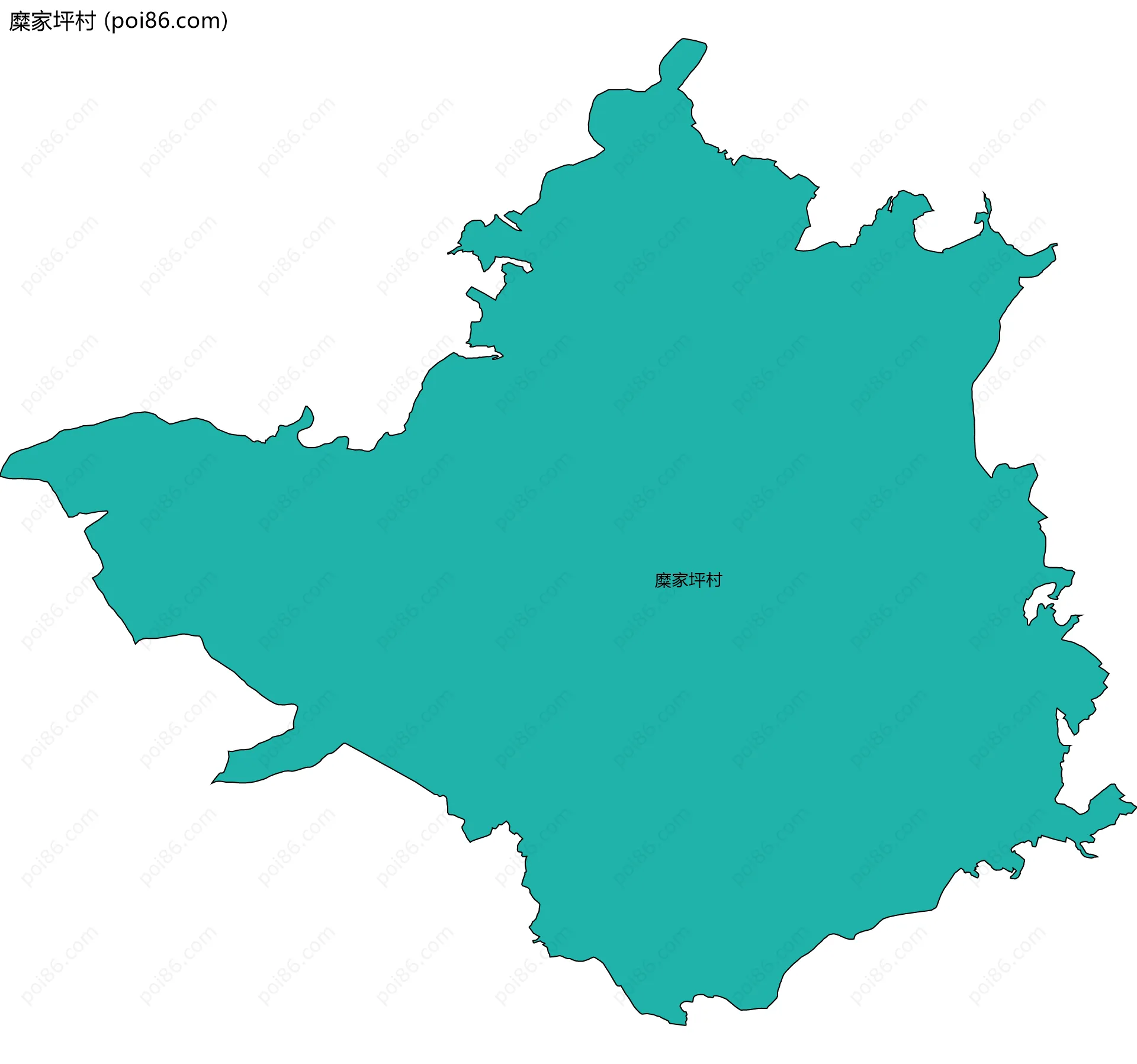 糜家坪村边界地图