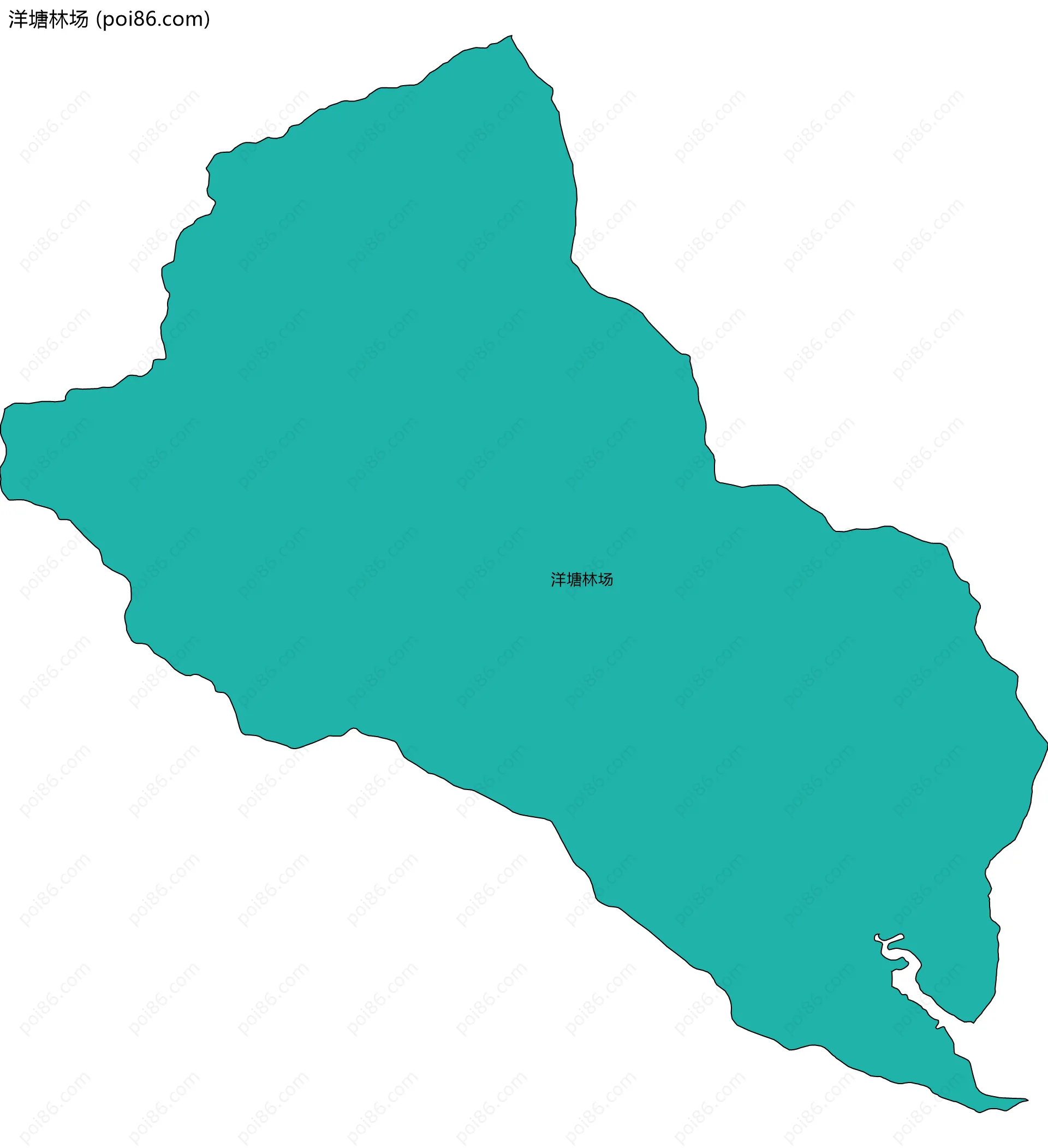 洋塘林场边界地图(五级行政区划)