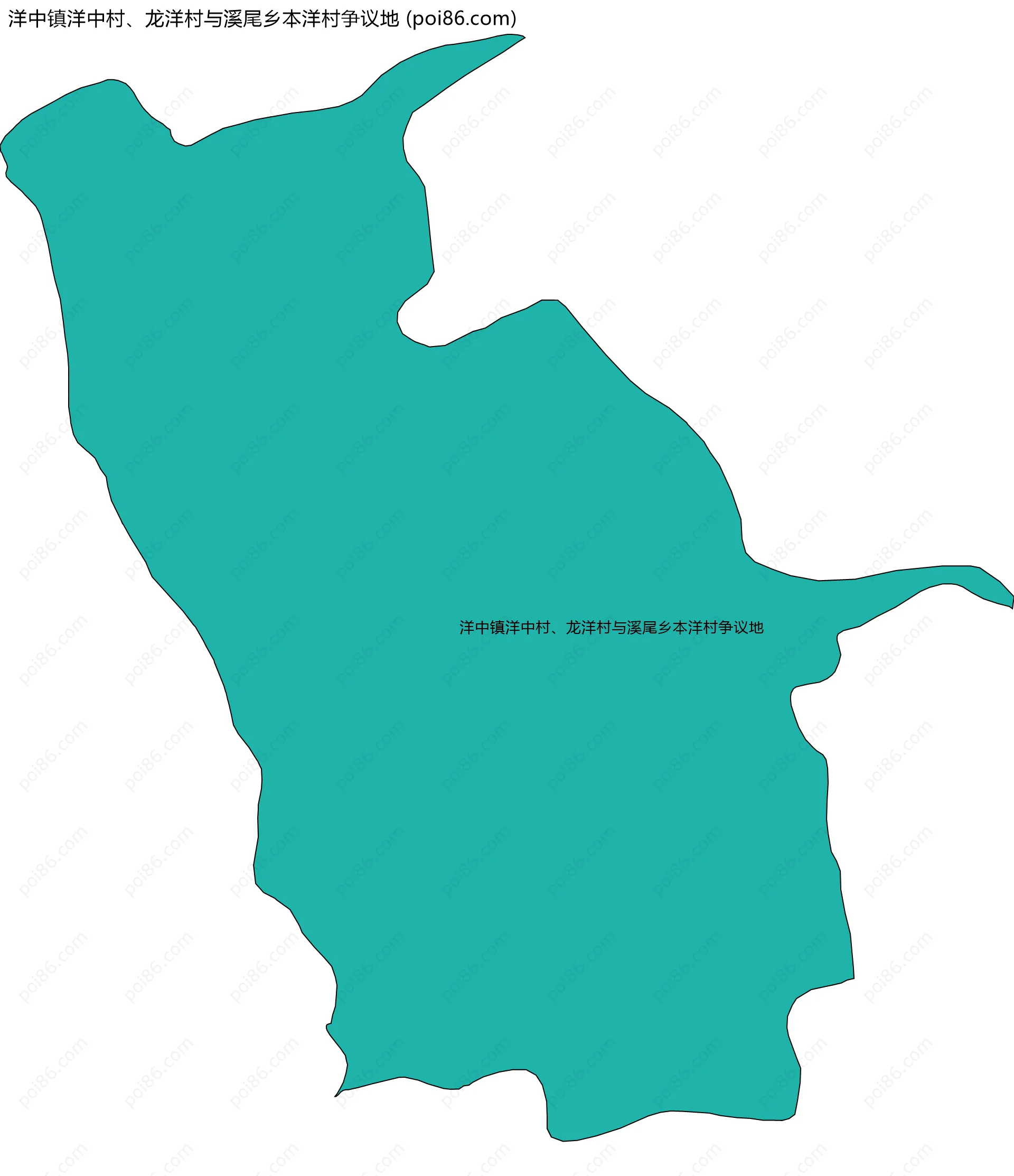 洋中镇洋中村、龙洋村与溪尾乡本洋村争议地边界地图
