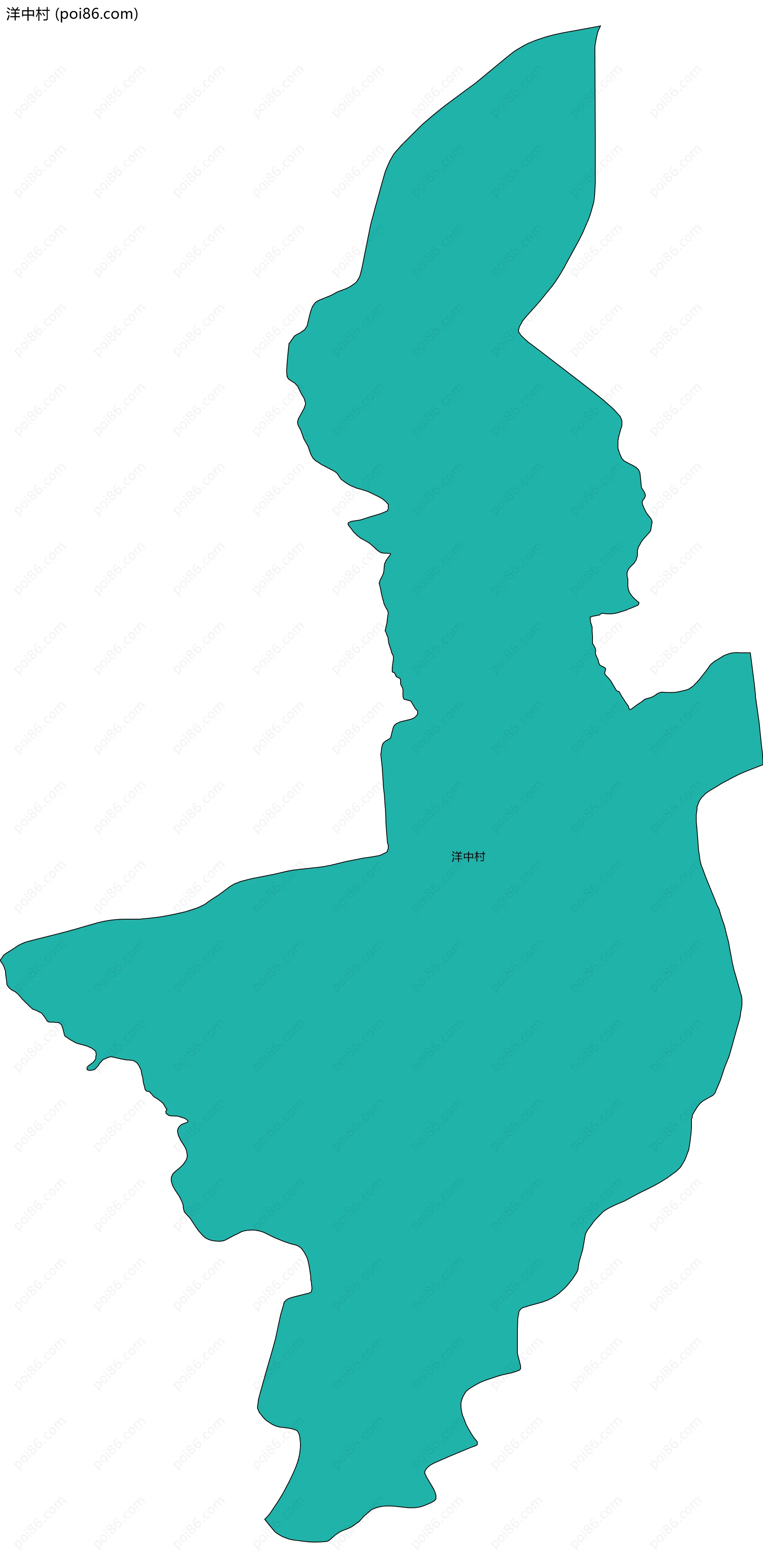 洋中村边界地图