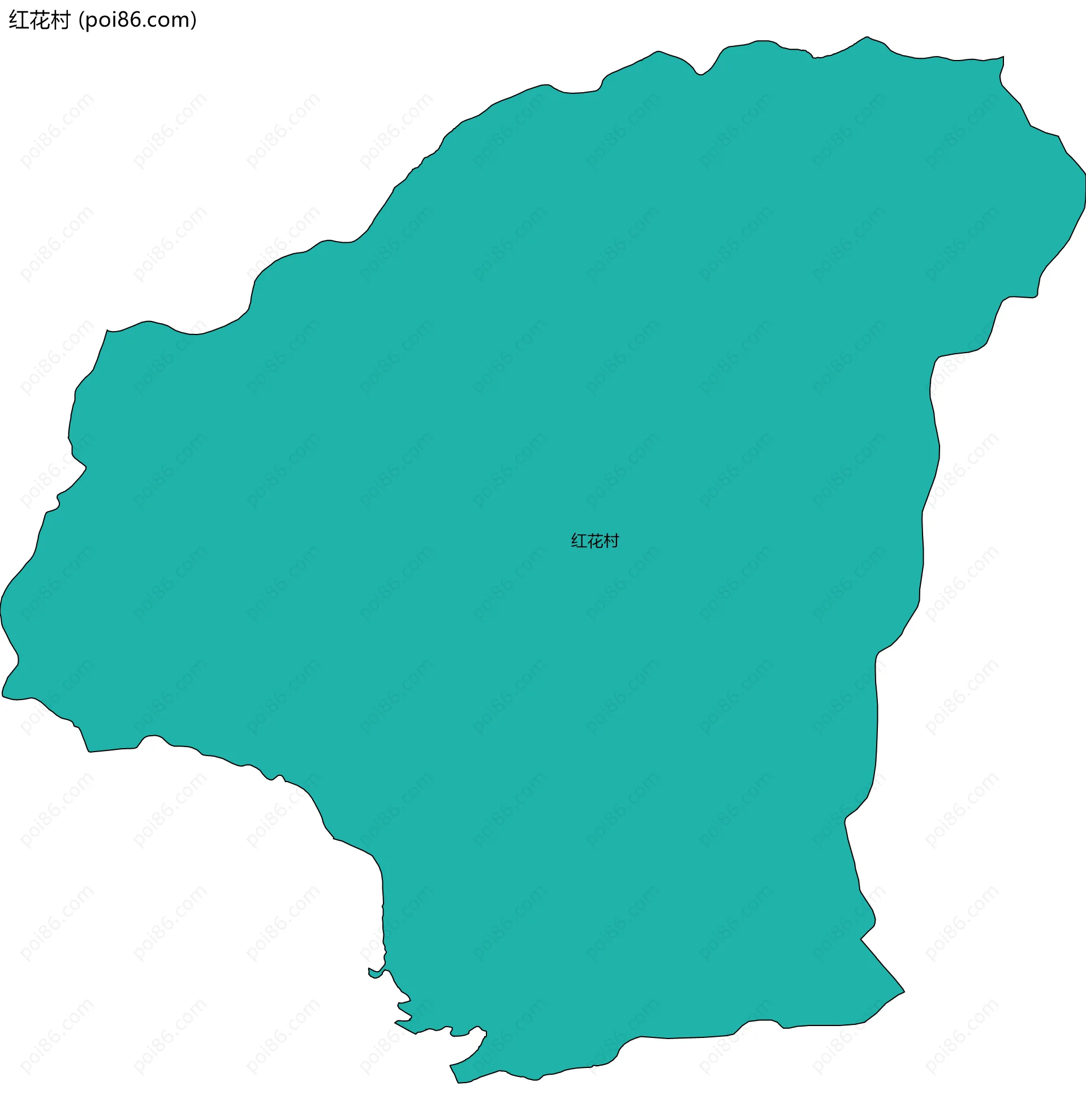 红花村边界地图