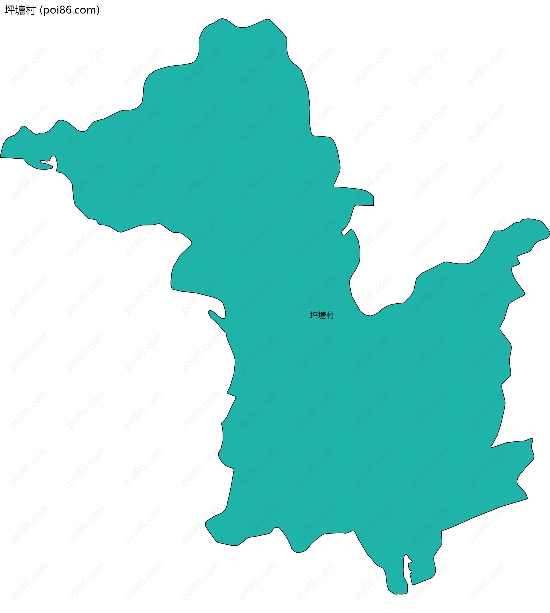 坪塘村边界地图