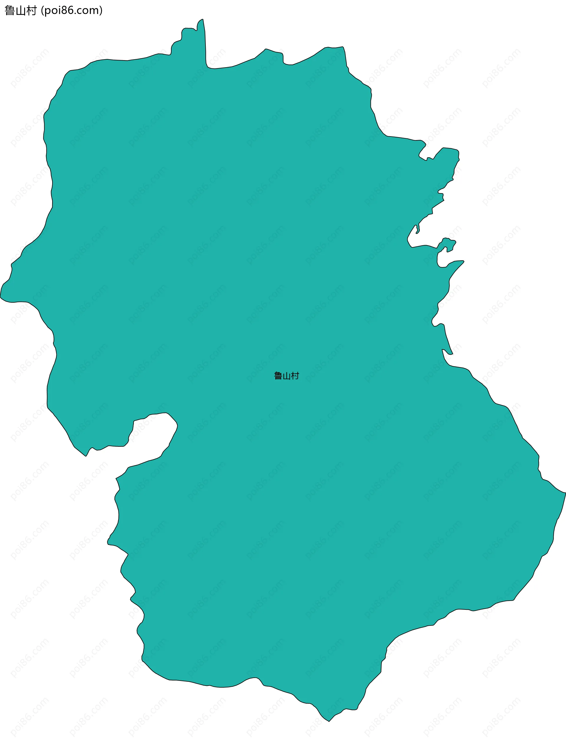 鲁山村边界地图