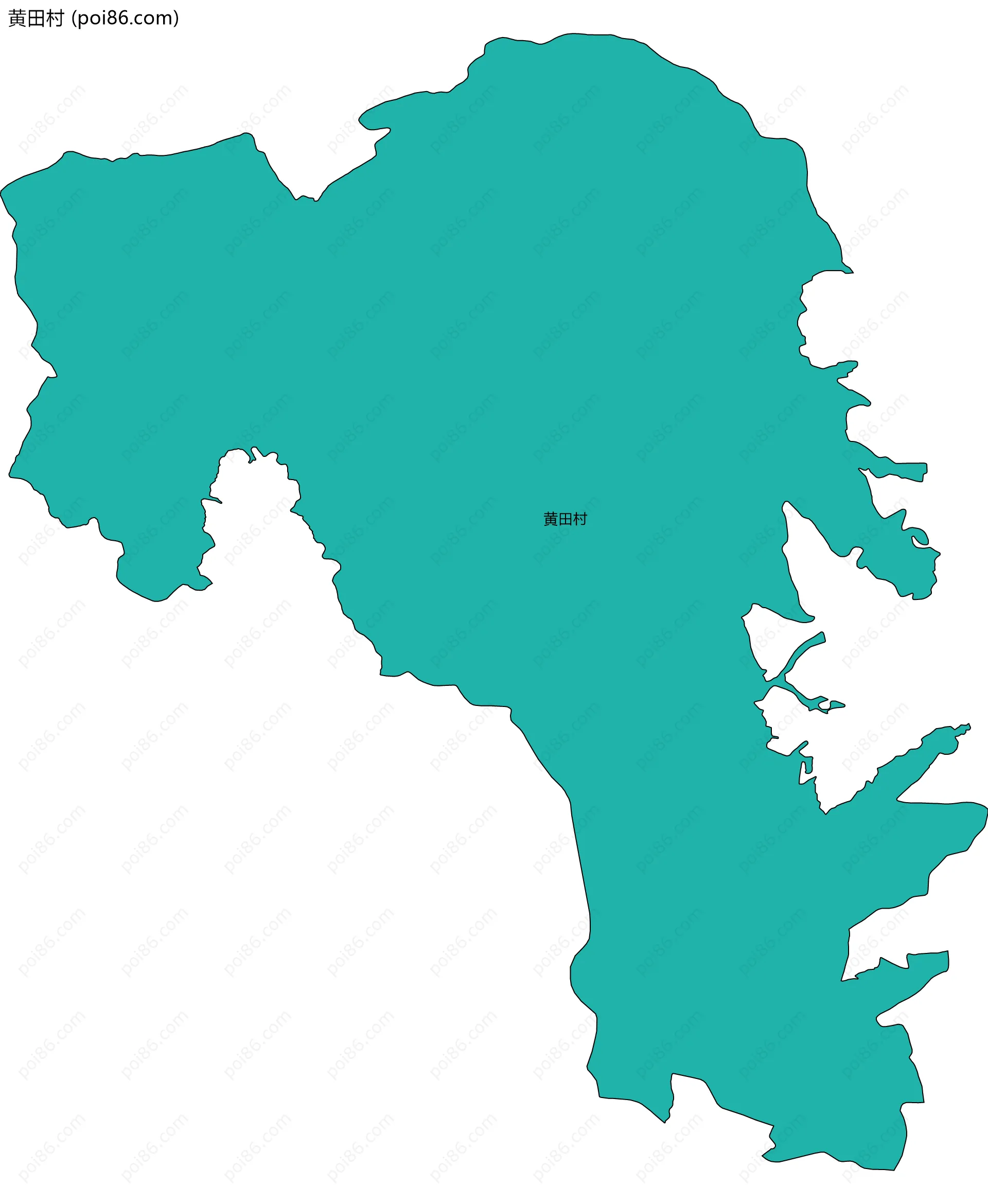 黄田村边界地图