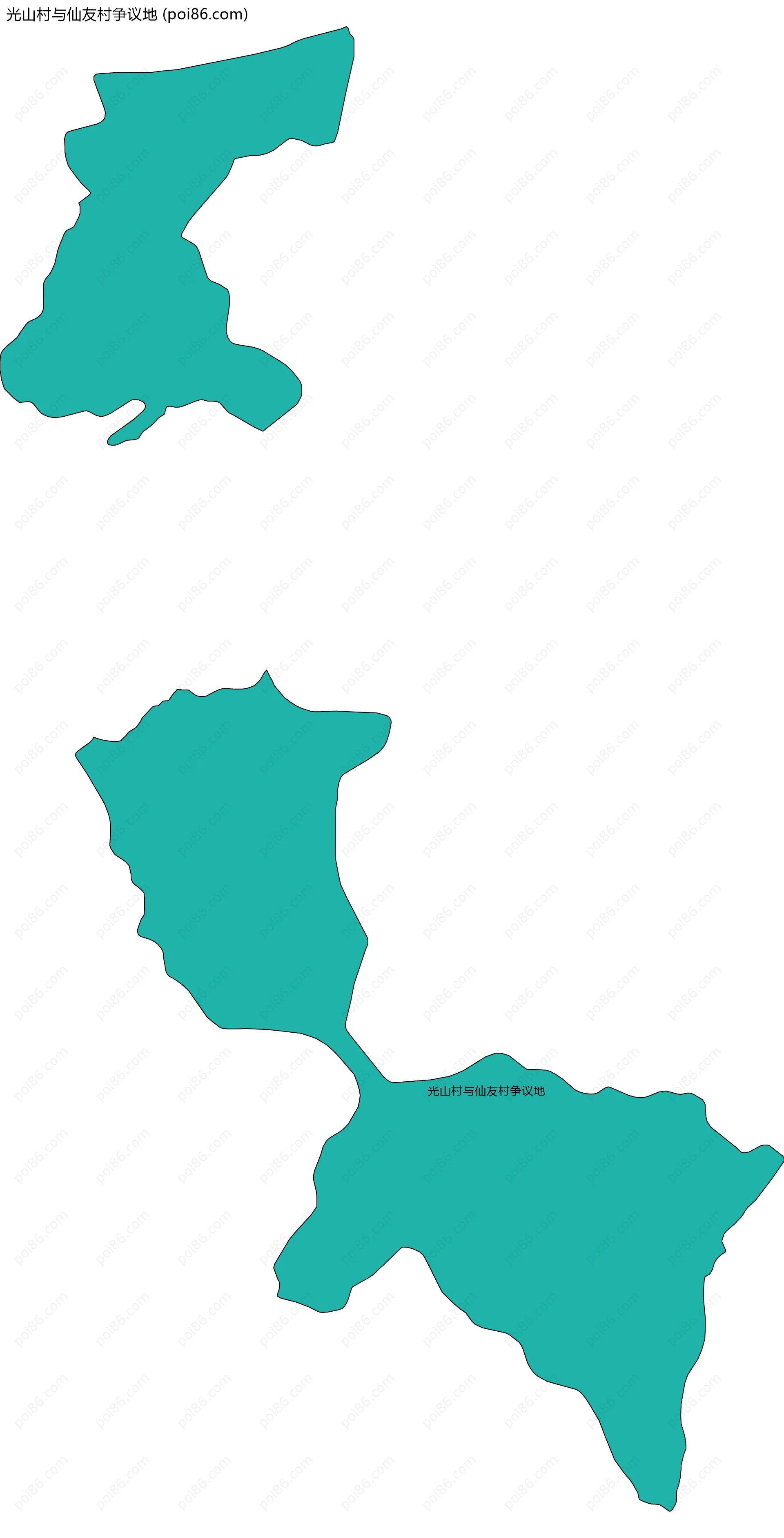 光山村与仙友村争议地边界地图