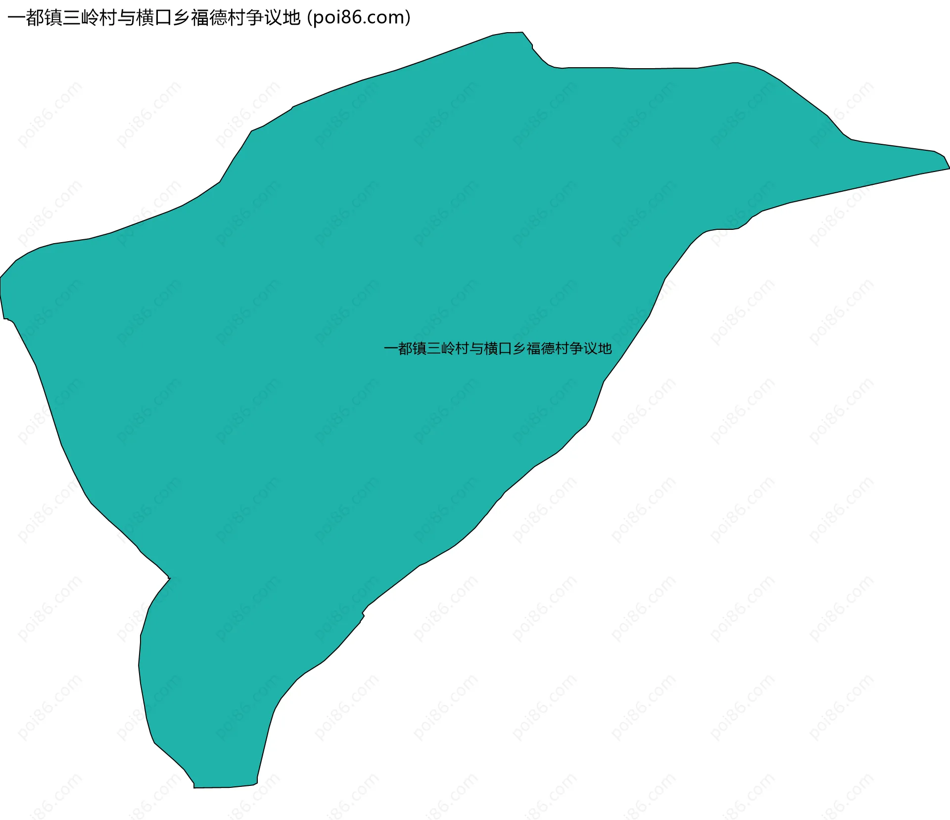 一都镇三岭村与横口乡福德村争议地边界地图
