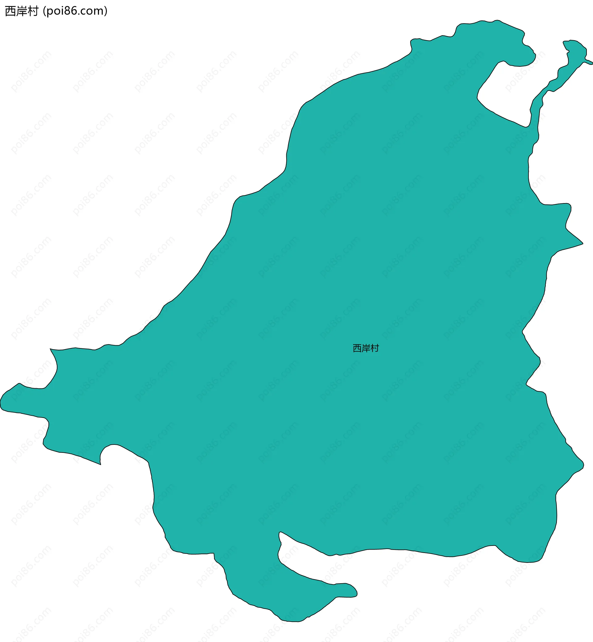 西岸村边界地图