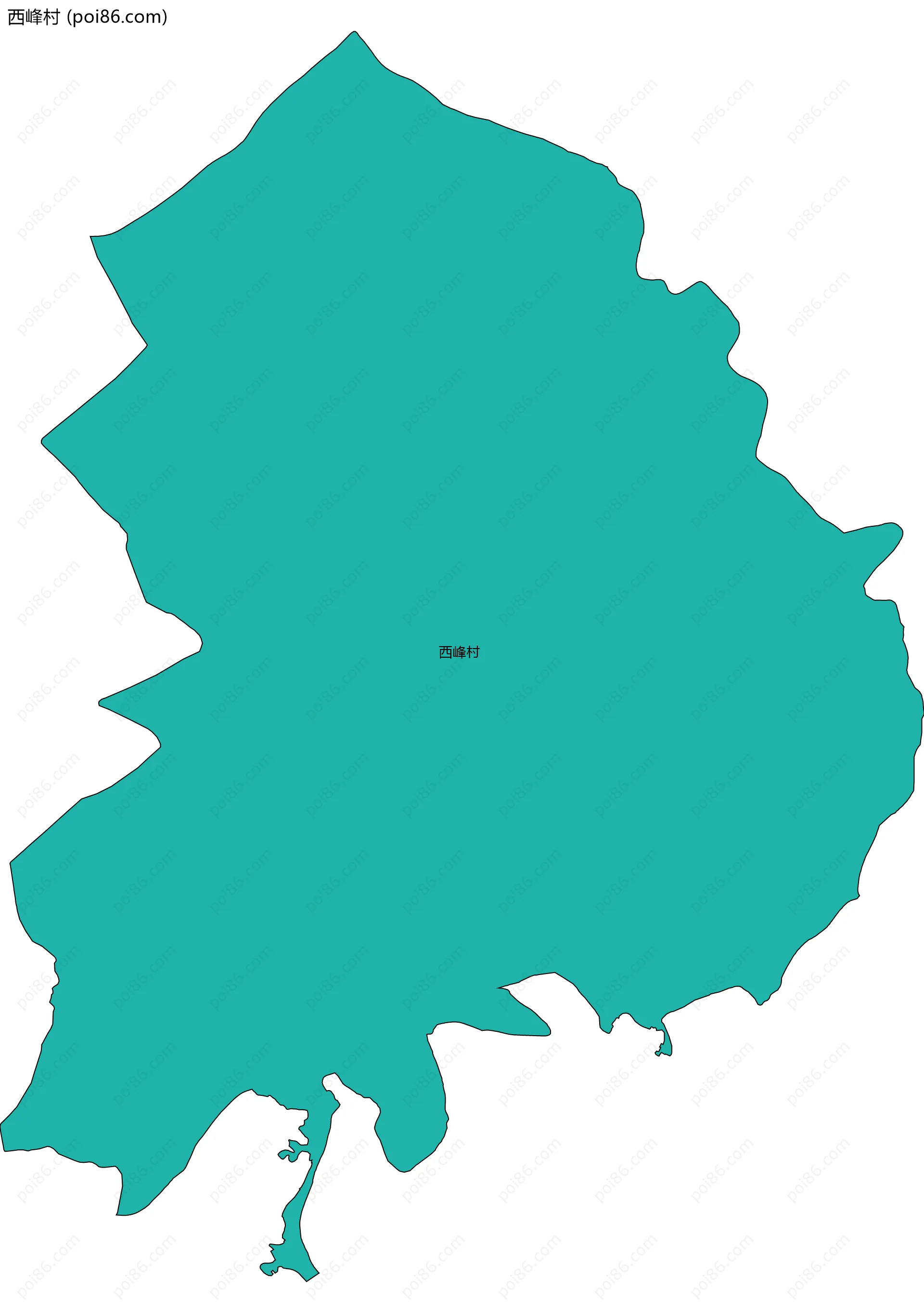 西峰村边界地图