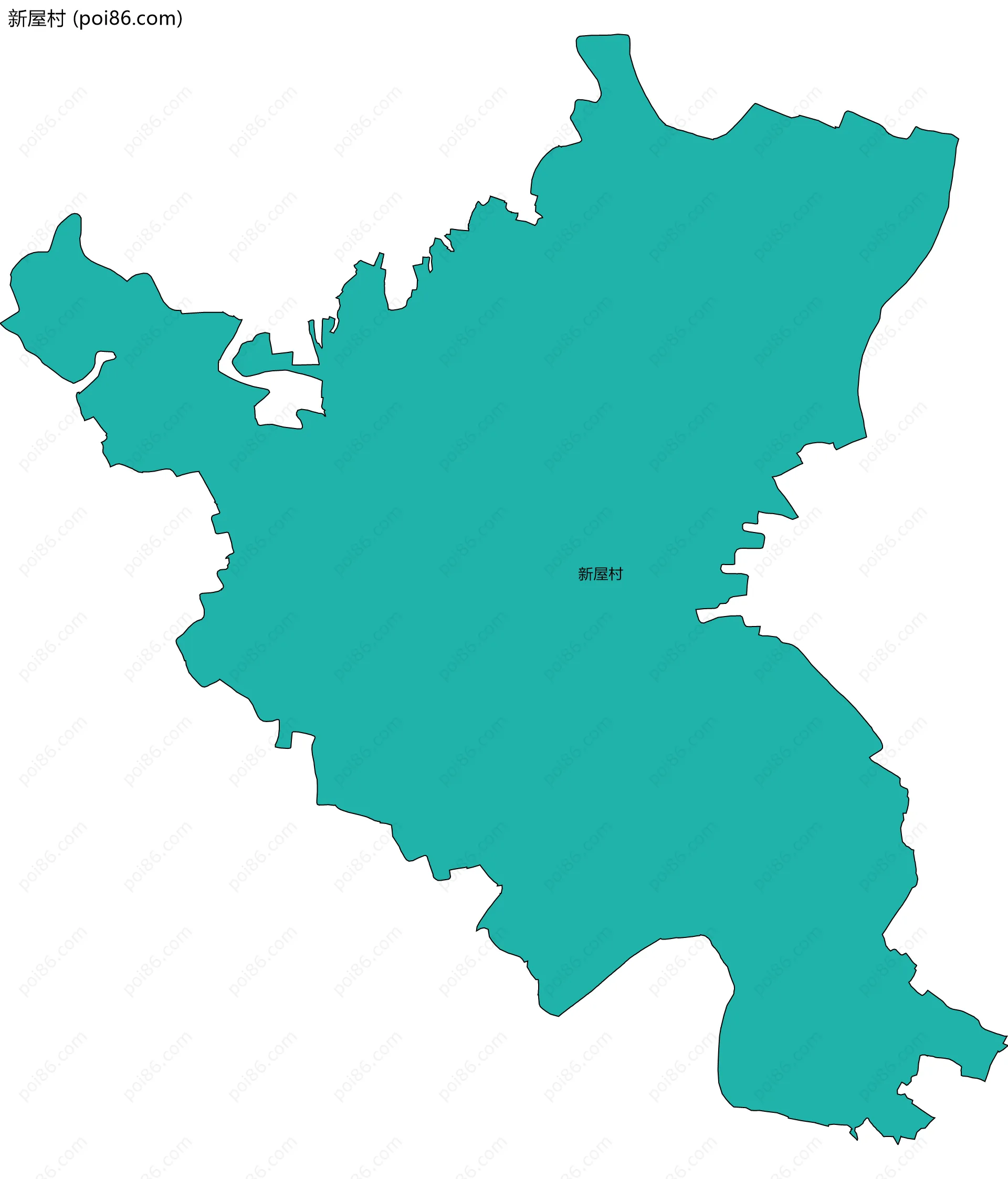 新屋村边界地图