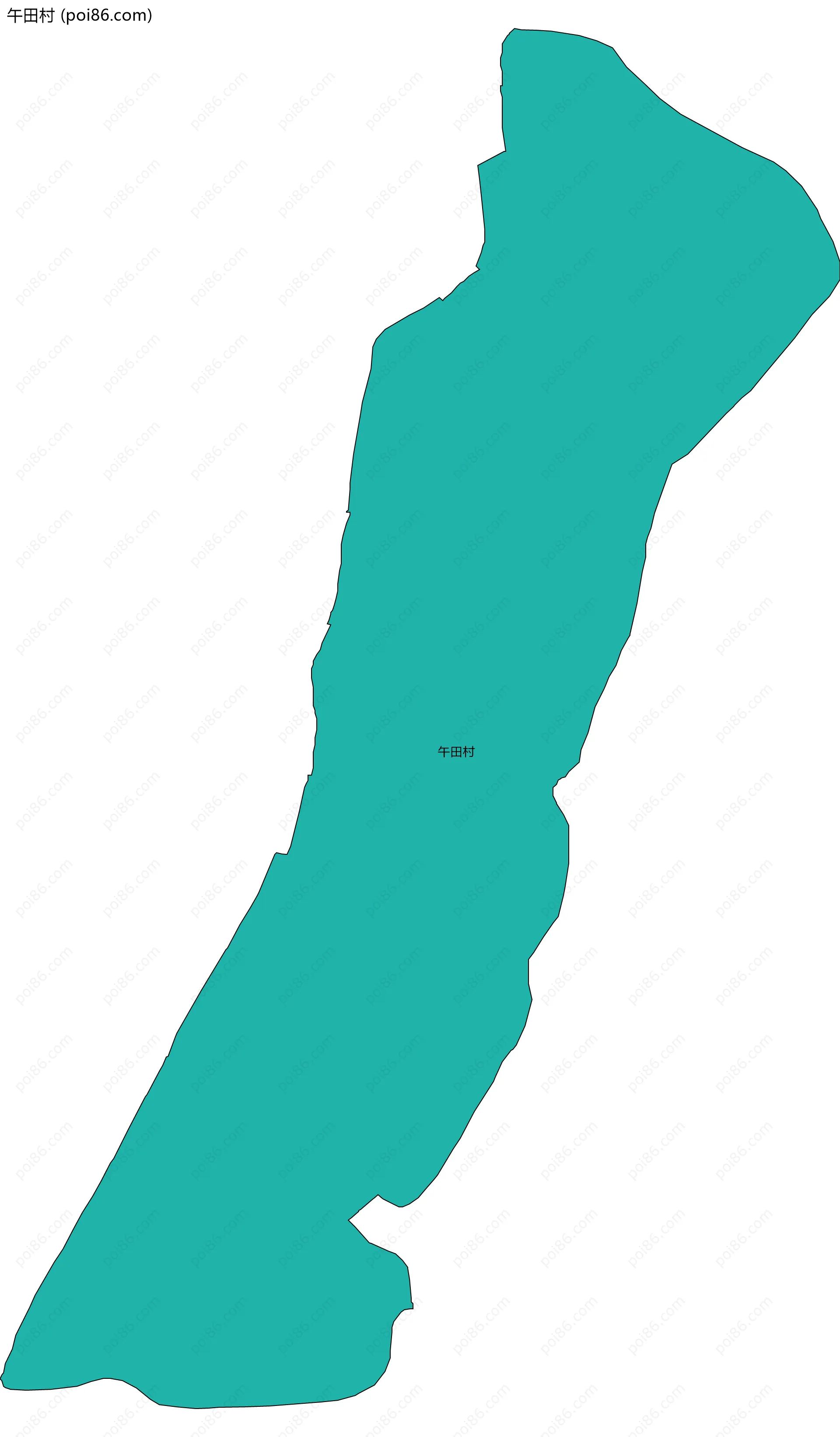 午田村边界地图