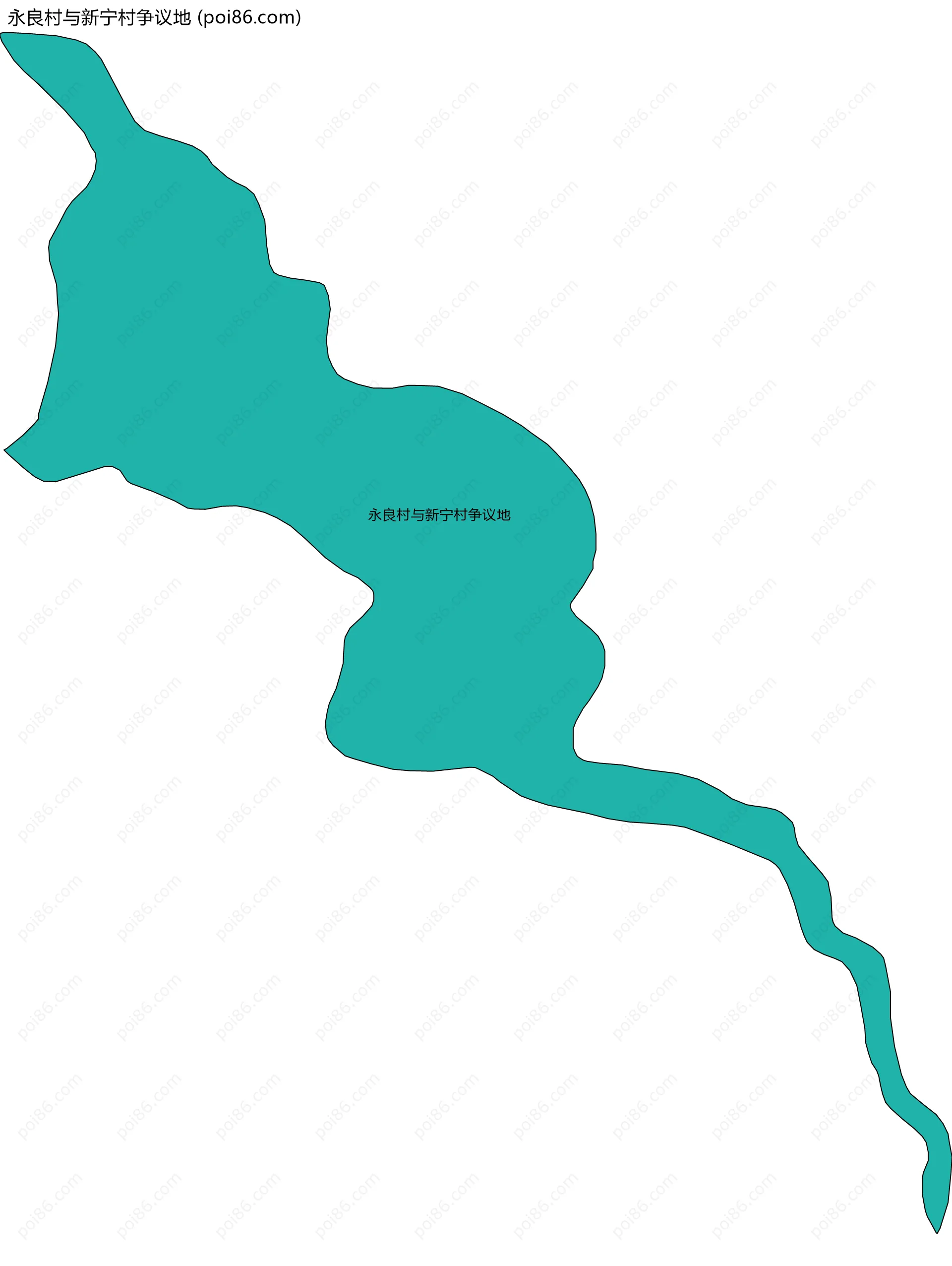 永良村与新宁村争议地边界地图