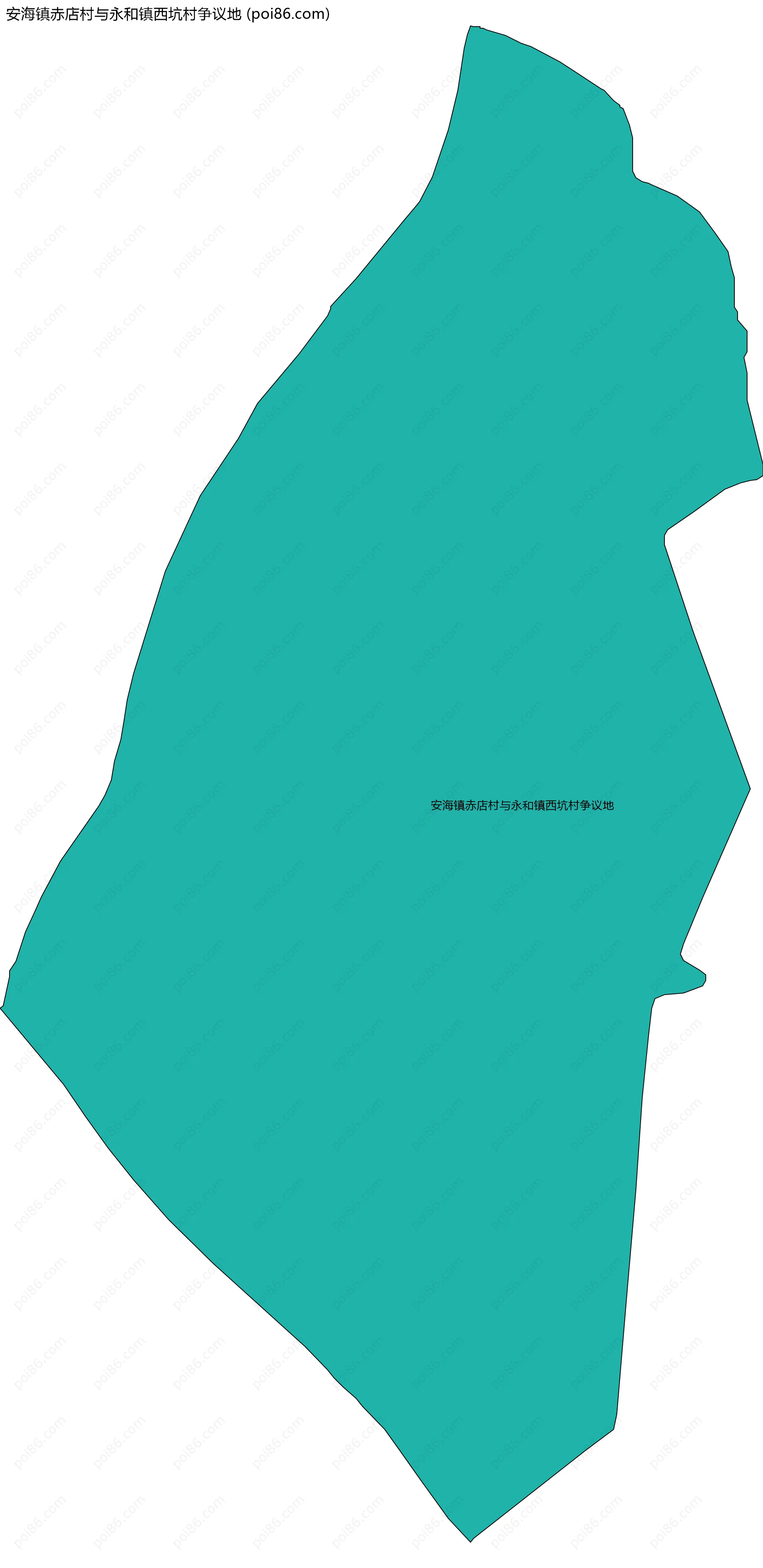 安海镇赤店村与永和镇西坑村争议地边界地图