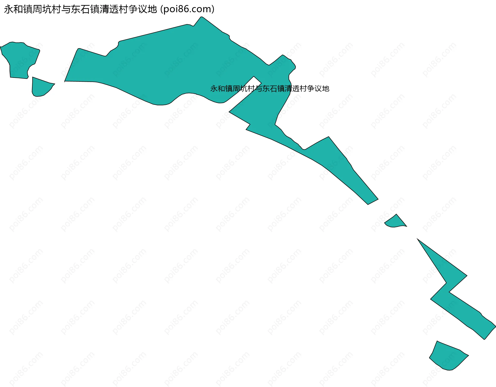 永和镇周坑村与东石镇清透村争议地边界地图