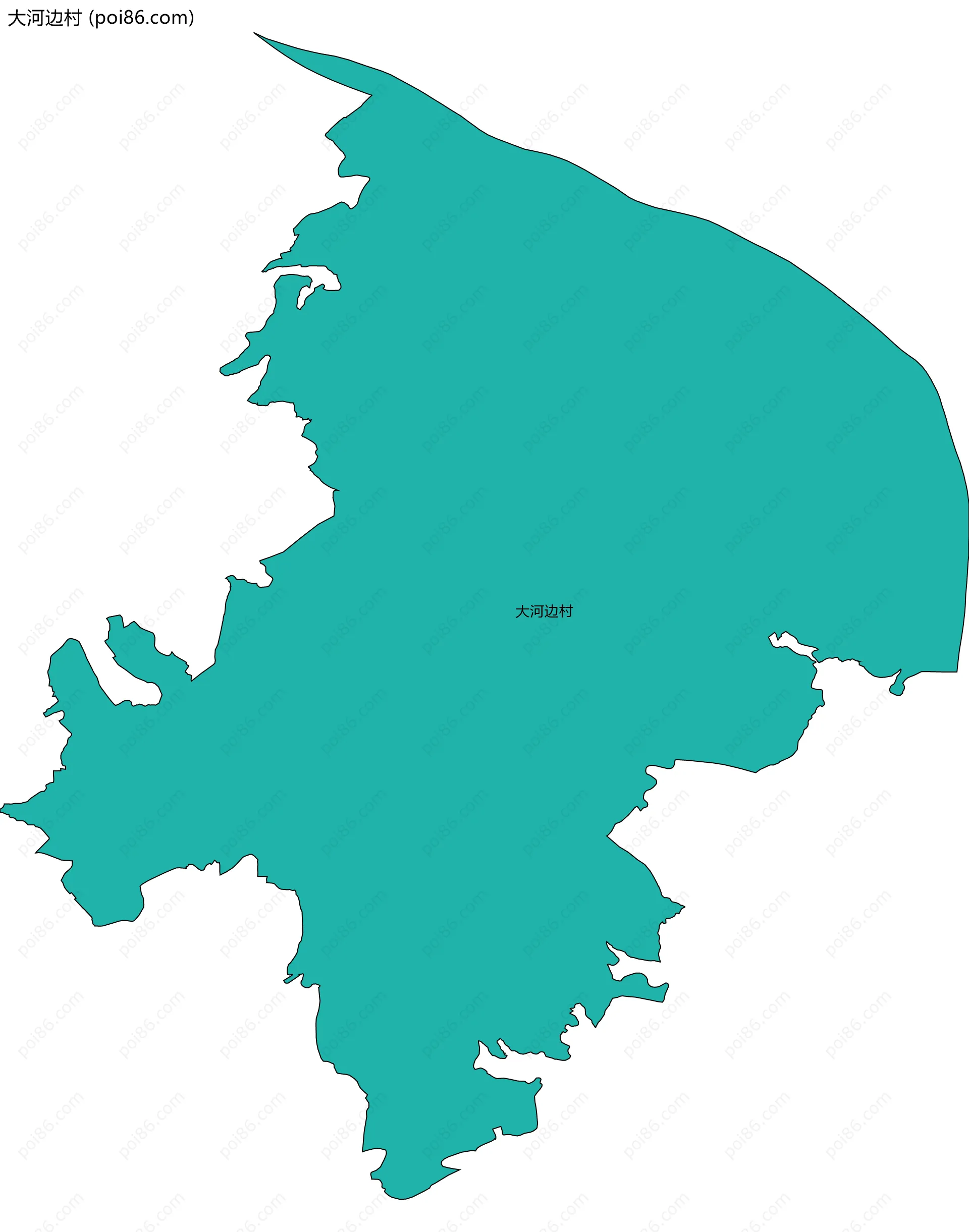 大河边村边界地图