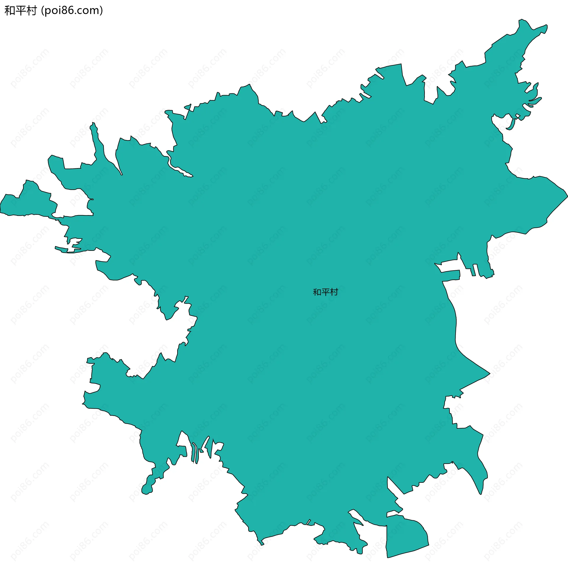 和平村边界地图