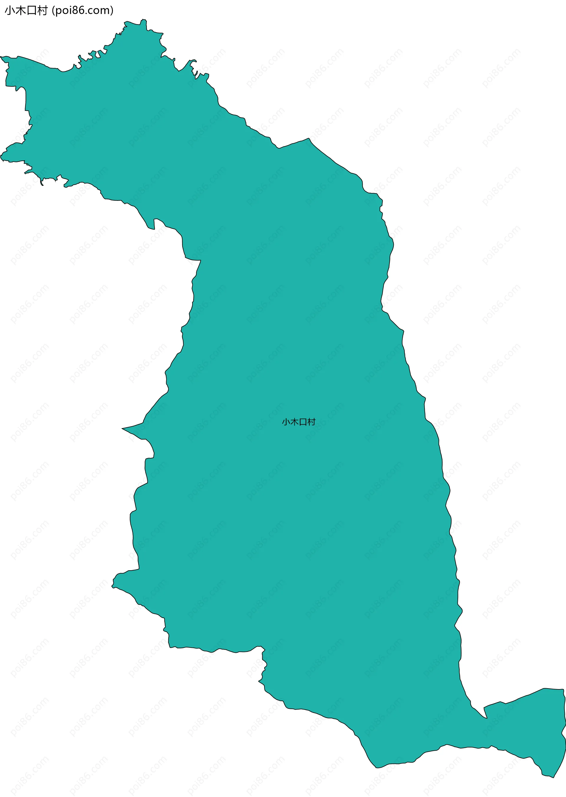 小木口村边界地图