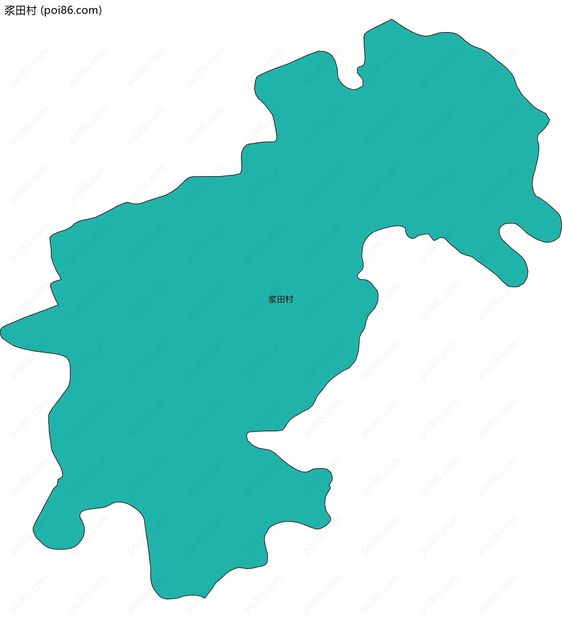 浆田村边界地图