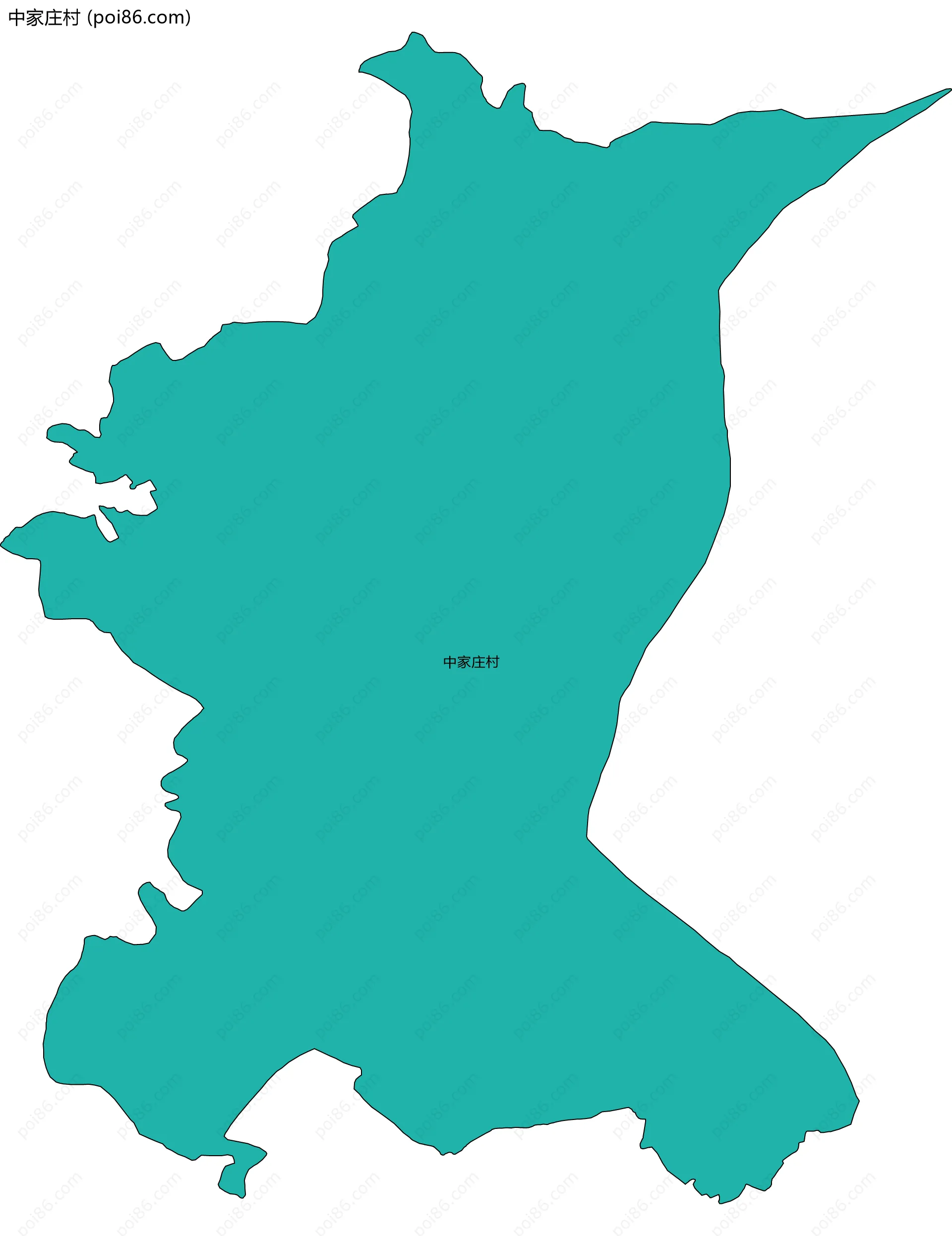 中家庄村边界地图