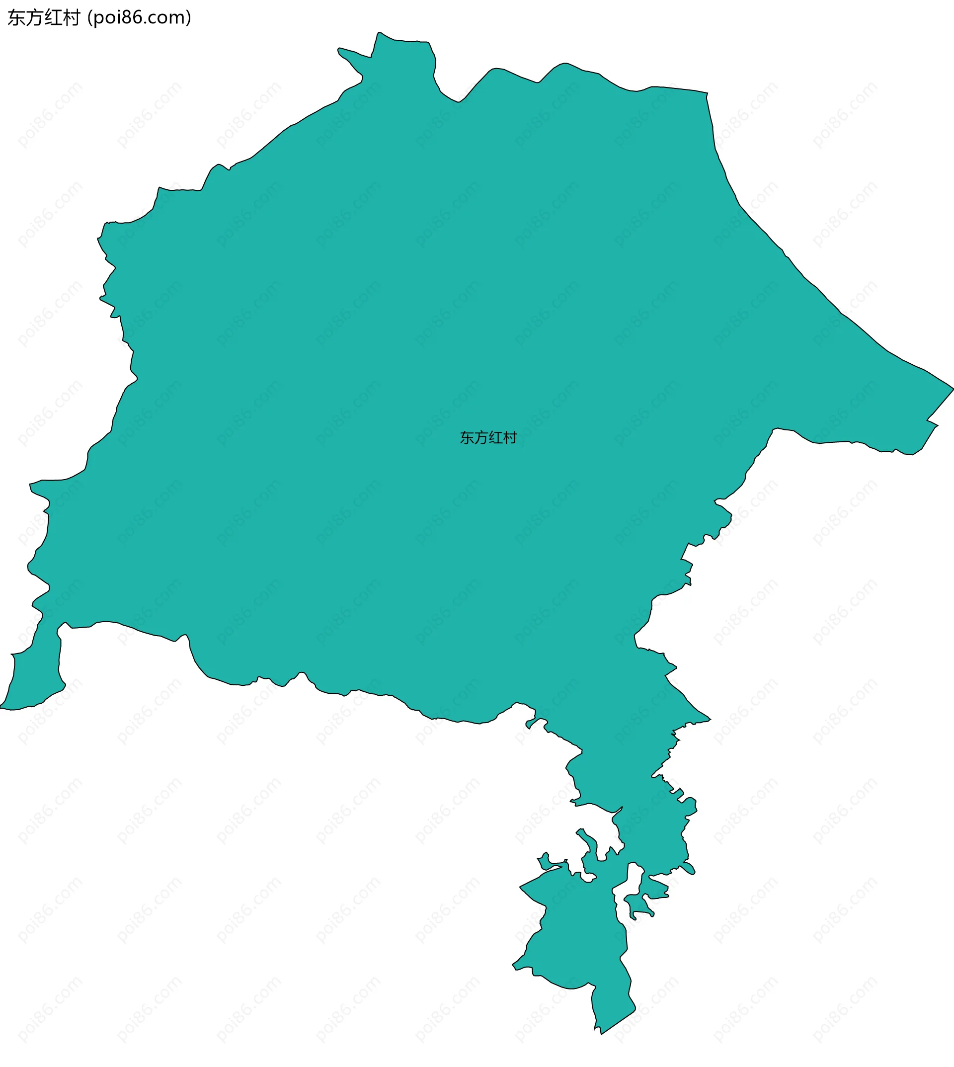 东方红村边界地图