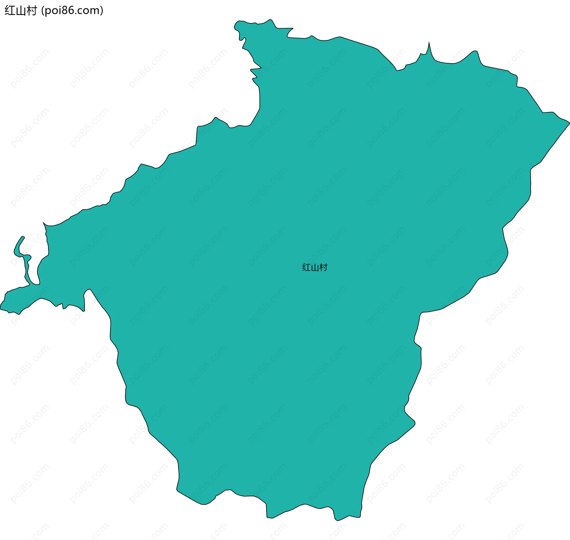 红山村边界地图