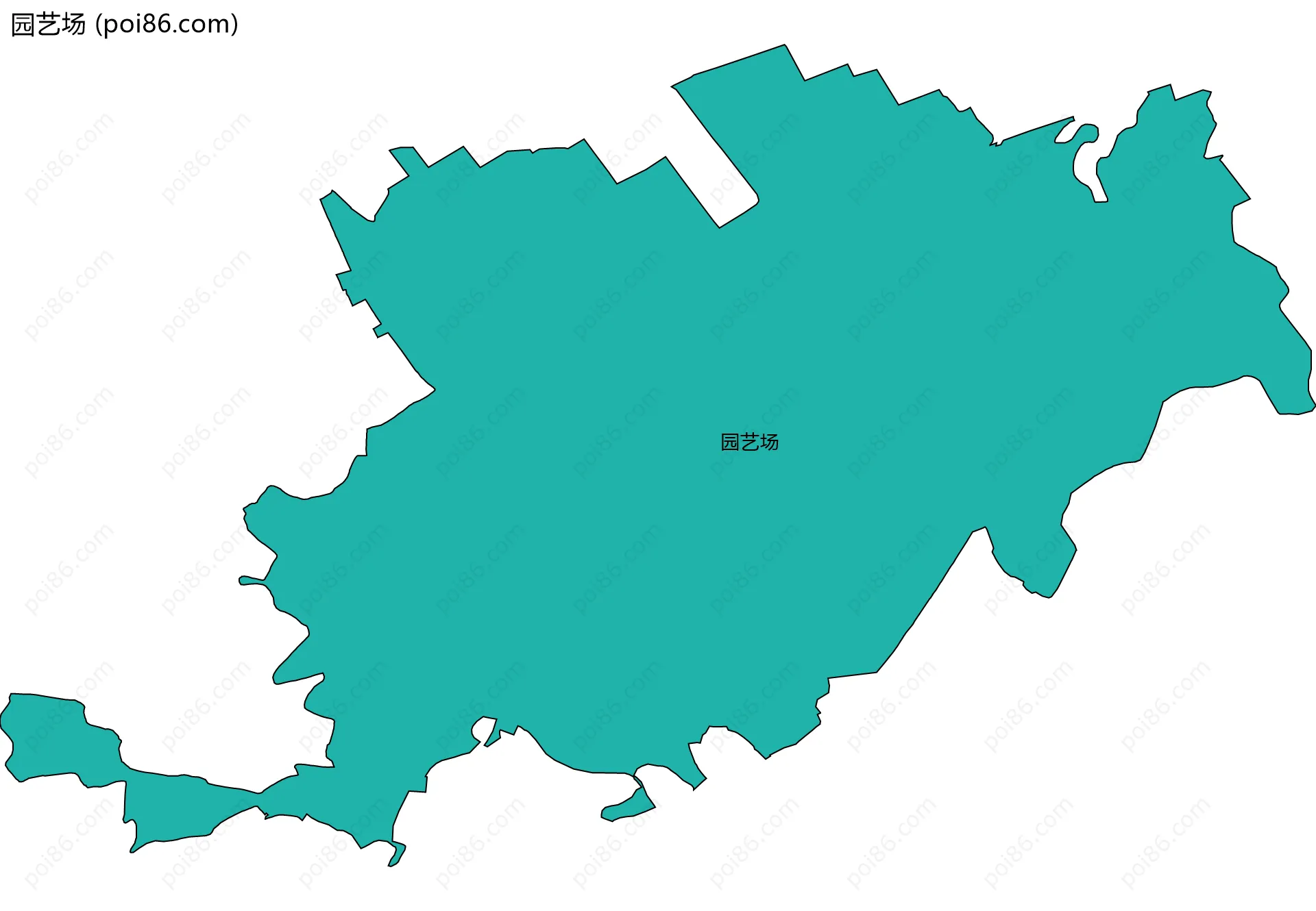 园艺场边界地图(五级行政区划)