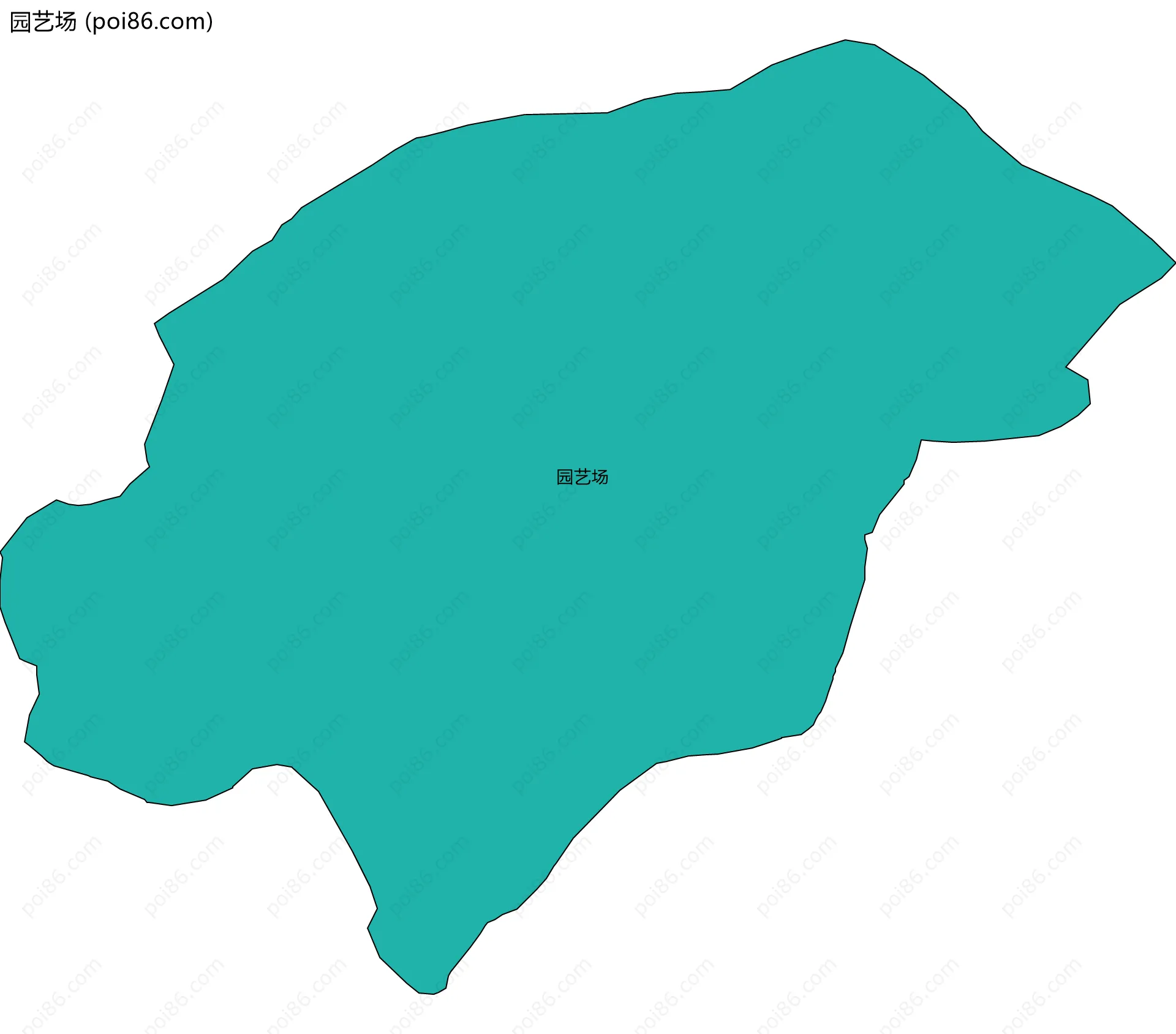 园艺场边界地图(五级行政区划)