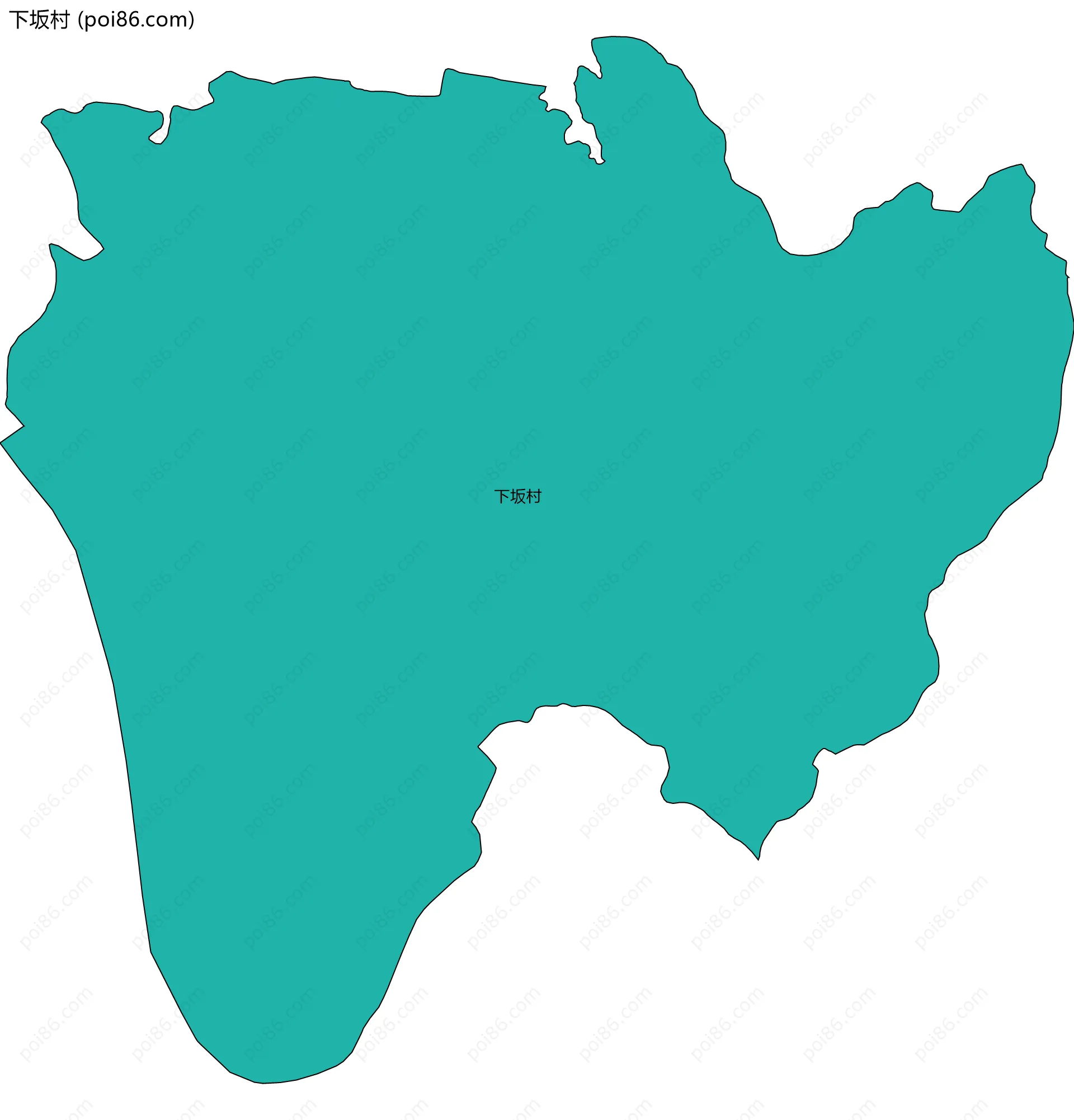 下坂村边界地图