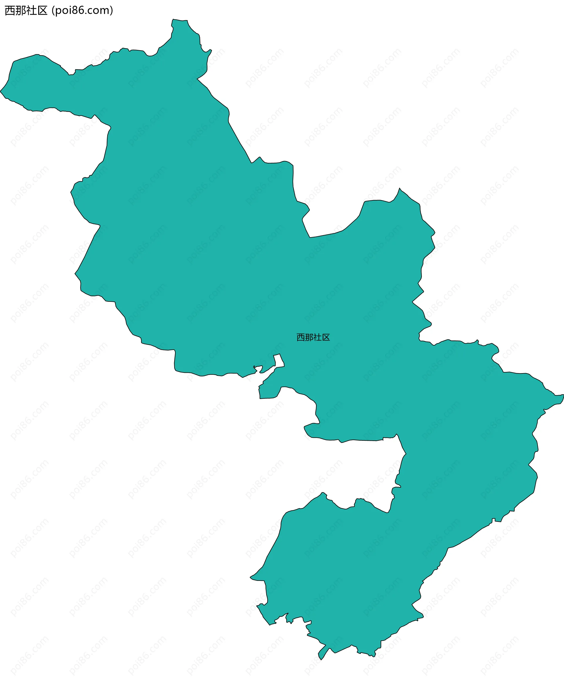 西那社区边界地图